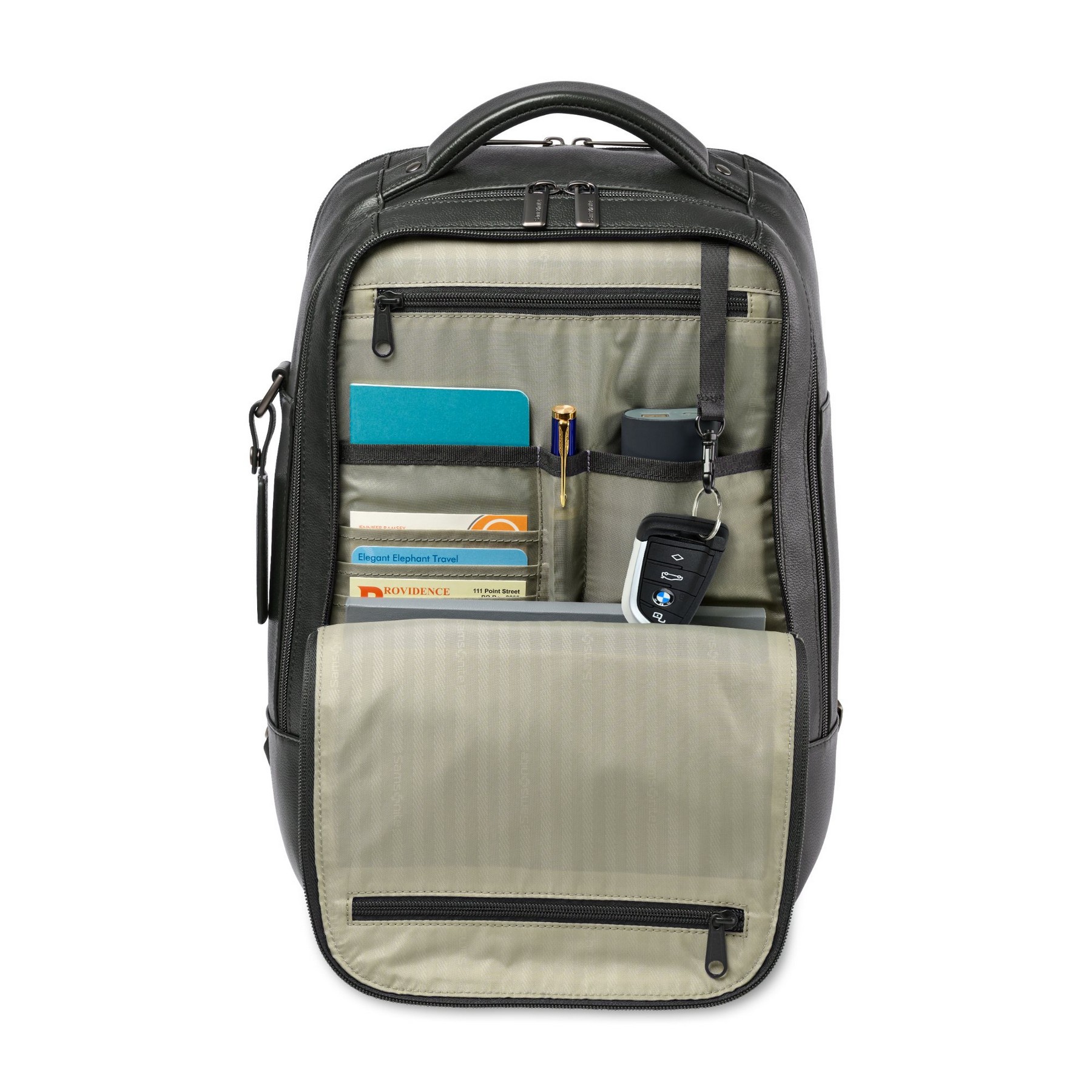 Picture of Samsonite Leather Laptop Backpack - Black
