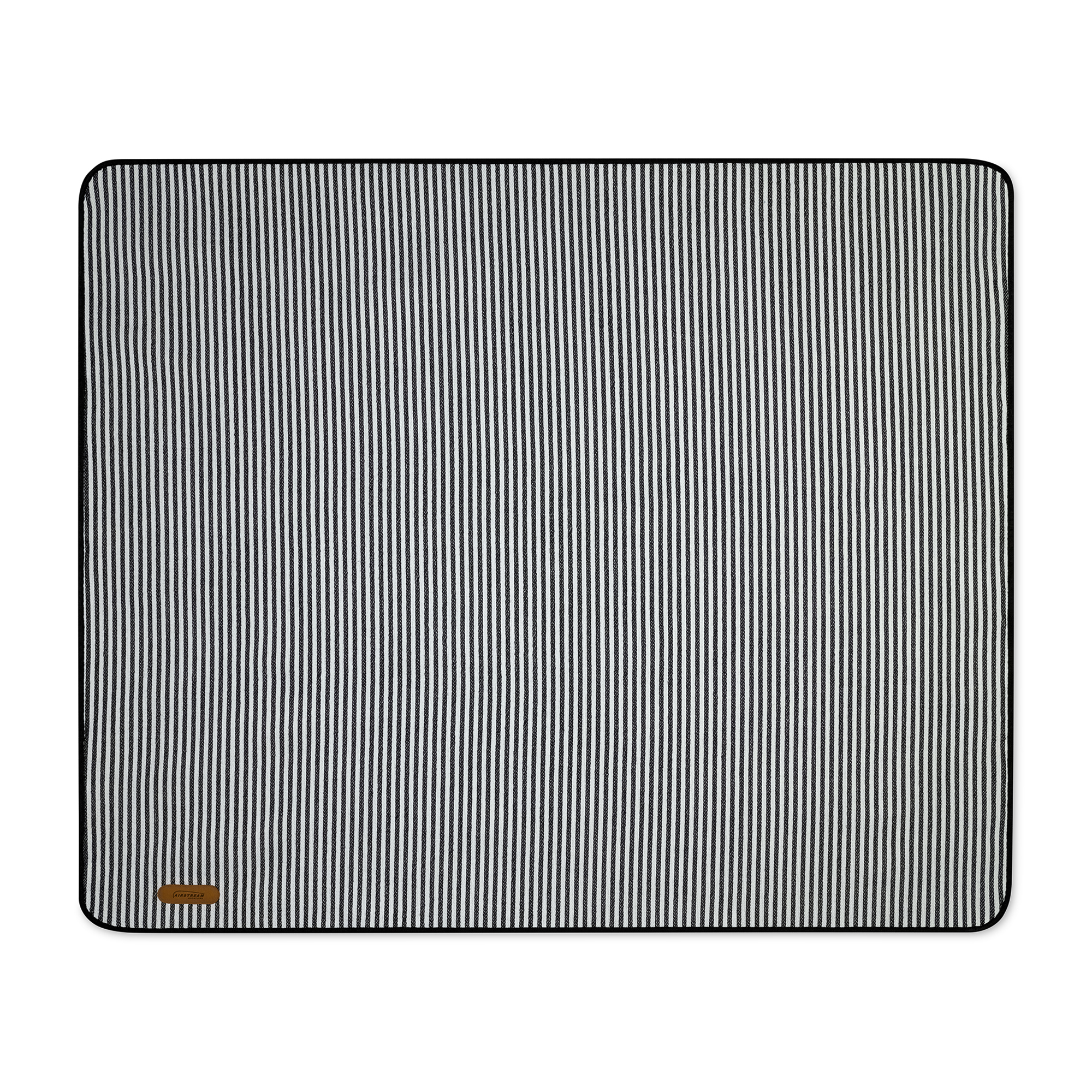 Picture of Life's a Picnic Recycled Polyester Roll-Up Blanket - Black & White Stripes