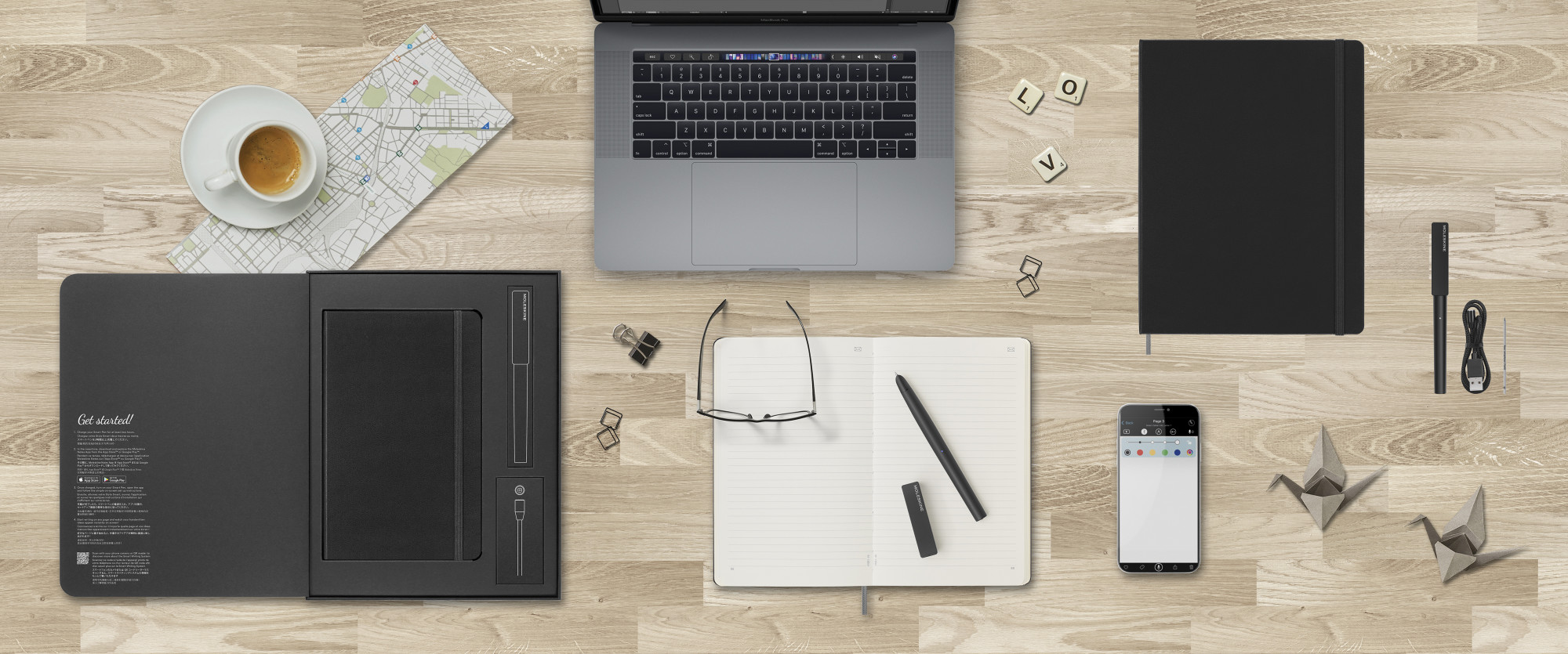 Picture of Moleskine Smart Writing Set - Ruled Large - Black