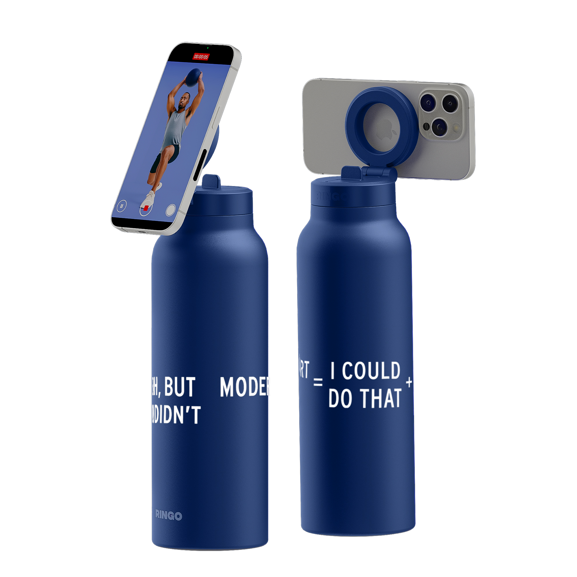 Picture of RINGO Pro Water Bottle with Magnetic Booster Ring - 24 Oz. - Blue