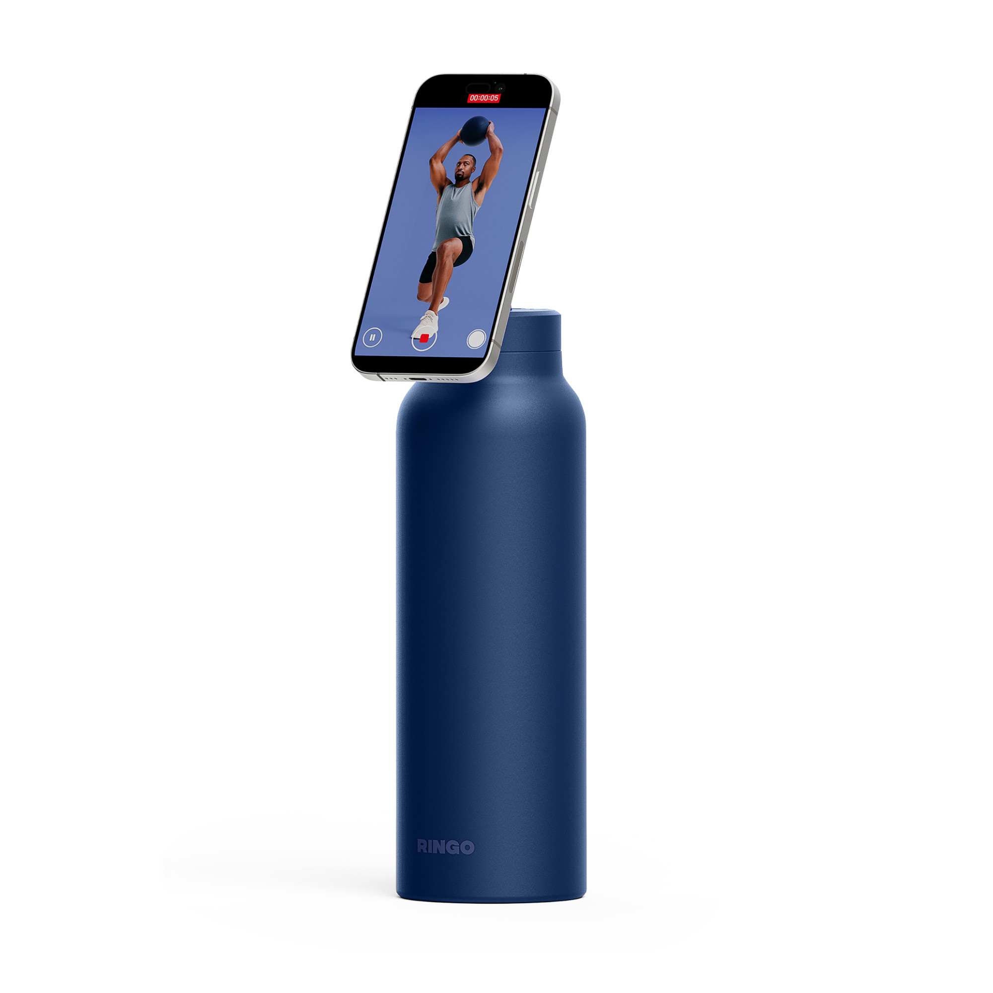 Picture of RINGO Pro Water Bottle with Magnetic Booster Ring - 24 Oz. - Blue