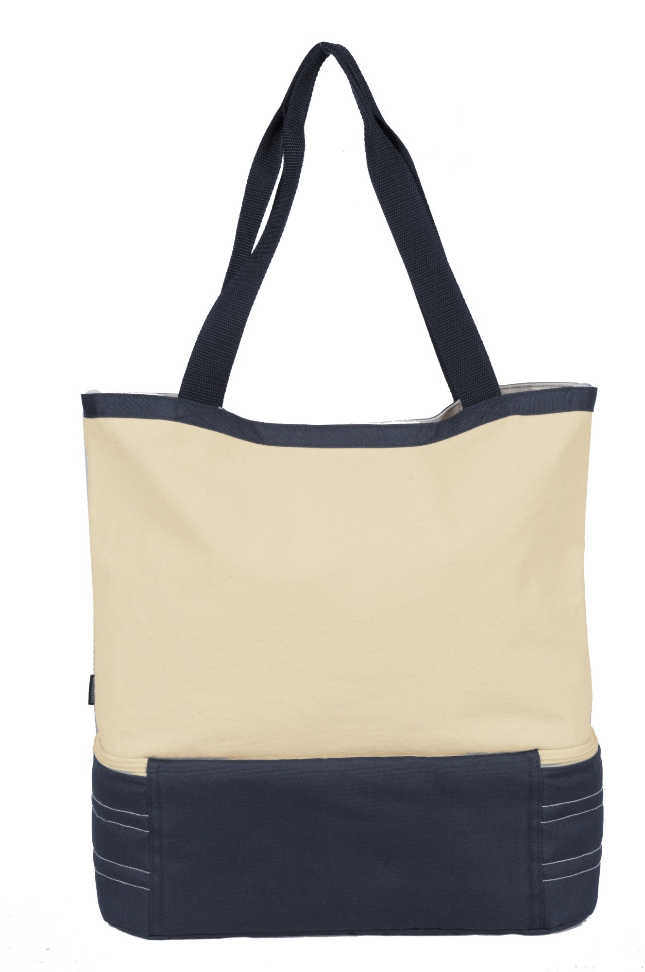 Picture of Coastal Cotton Insulated Tote - Navy Blue-Natural