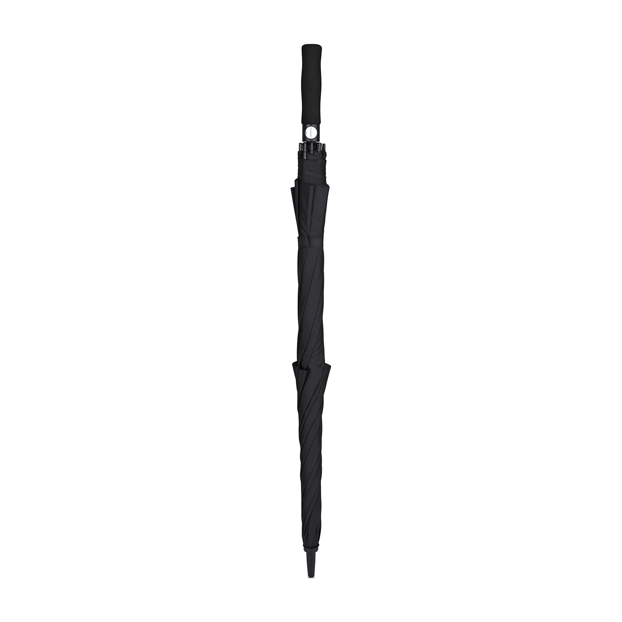 Picture of Elements 60" Recycled rPET Auto Open Dual Canopy Golf Umbrella - Black