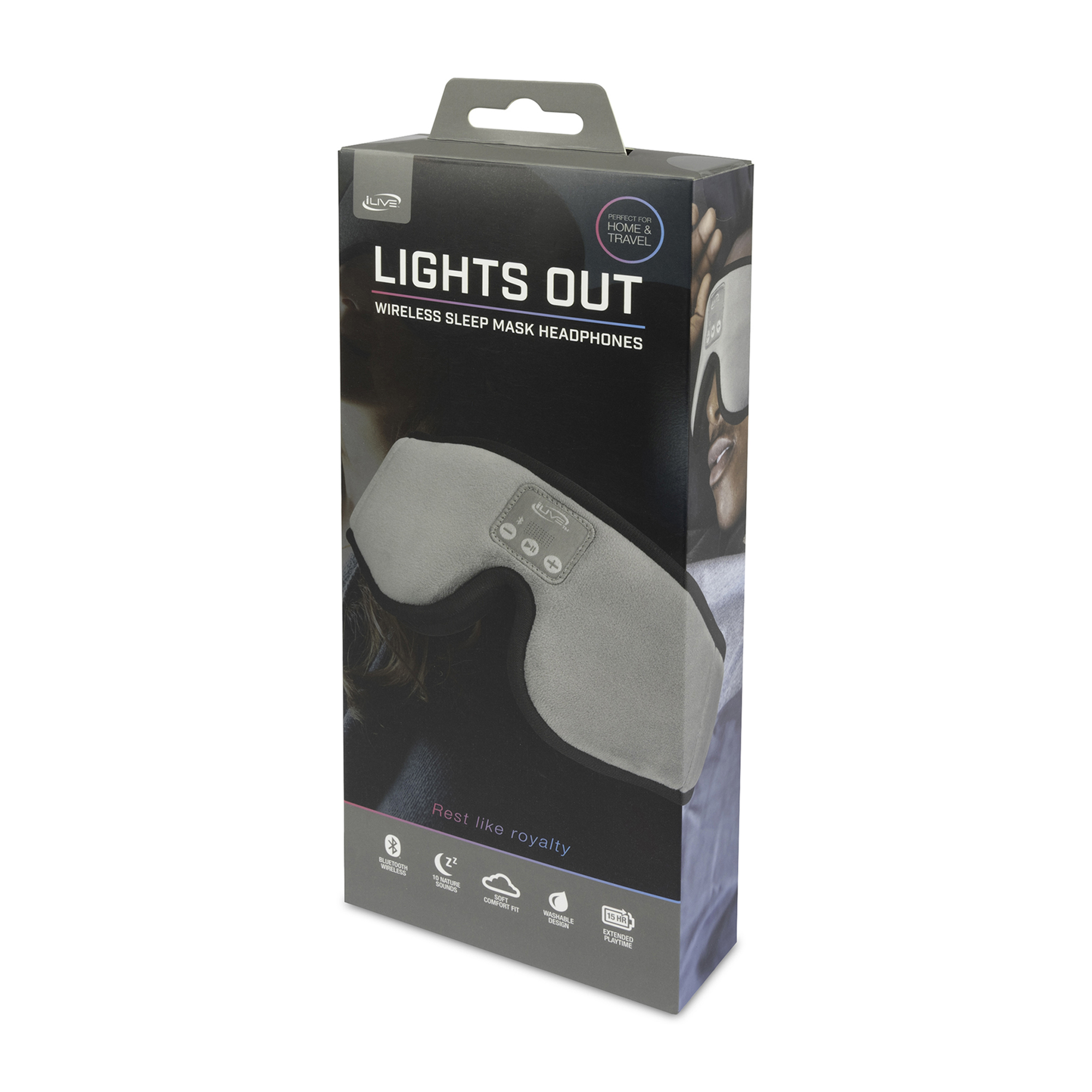 Picture of iLive Lights Out Wireless Sleep Mask Headphones - Grey
