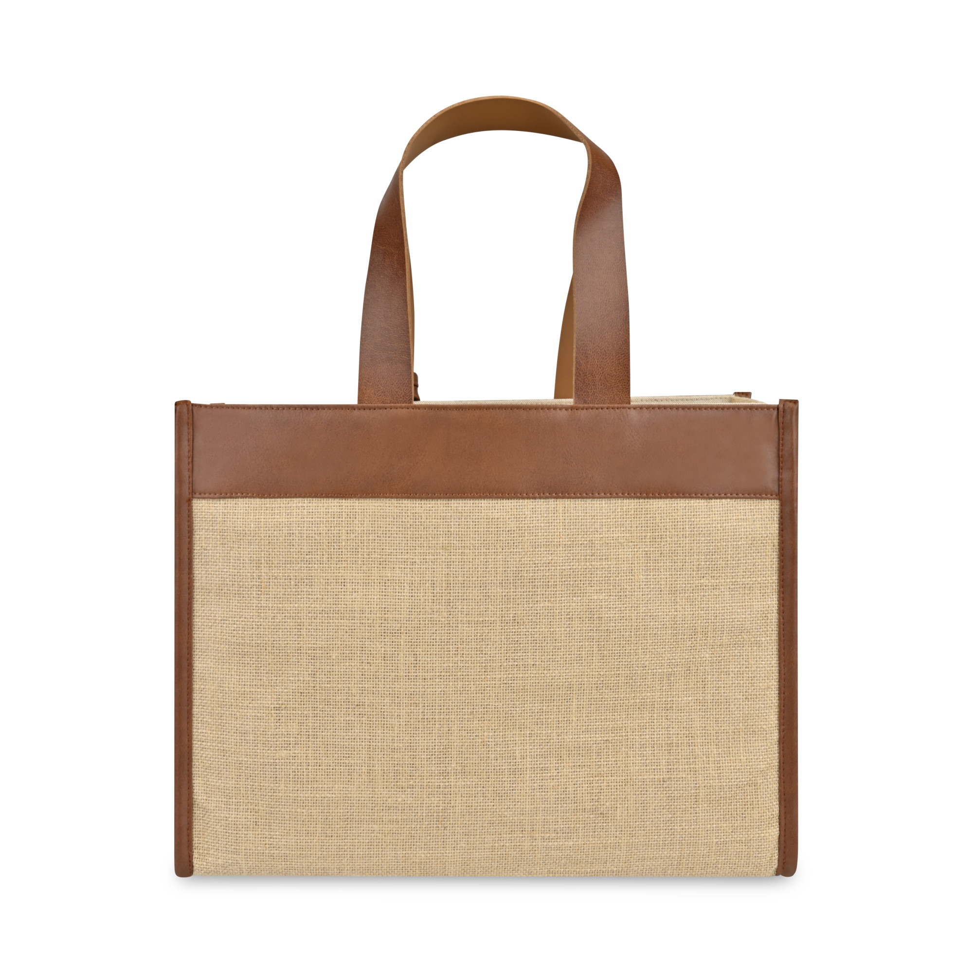 Picture of Out of the Woods Jute Trim Box Tote - Natural