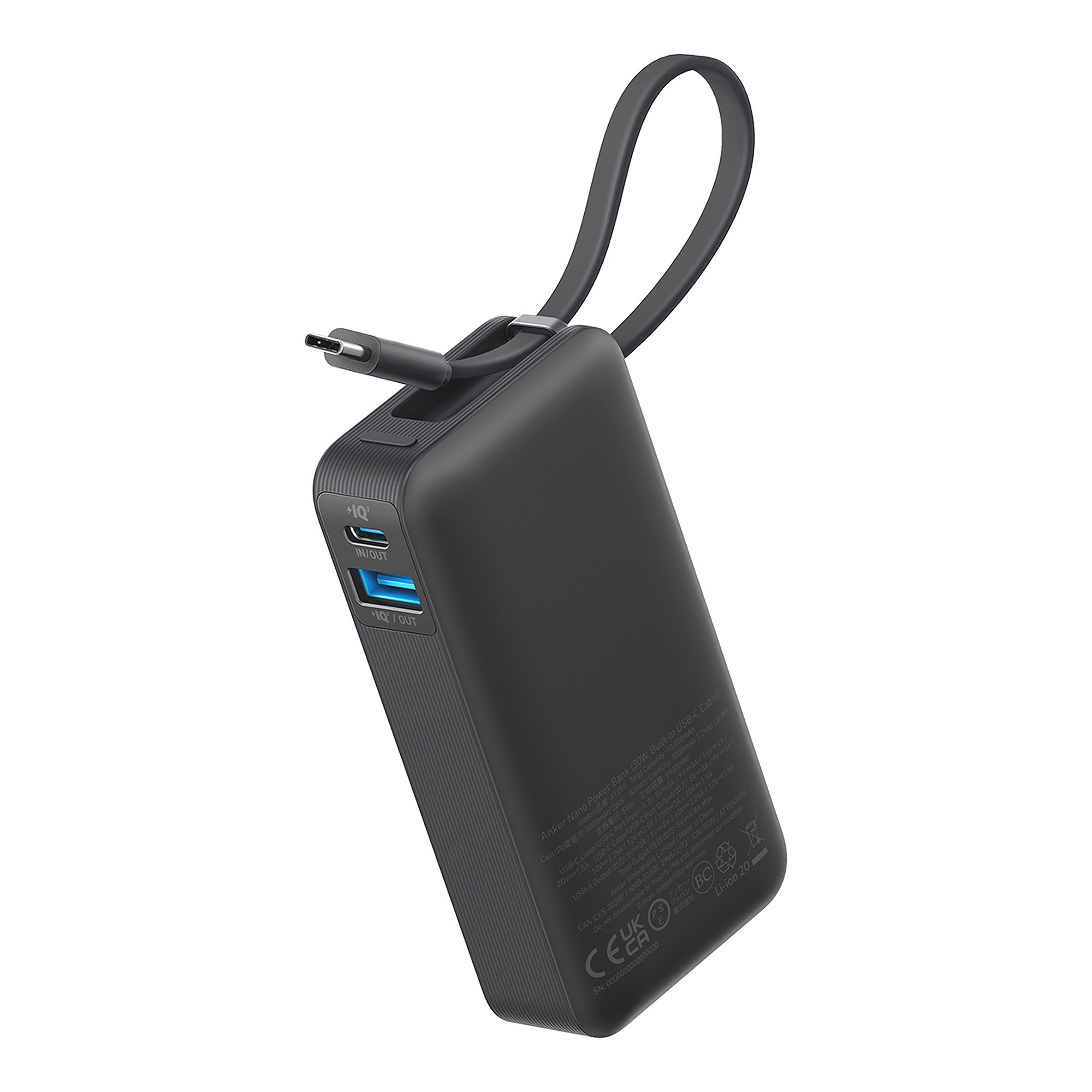 Picture of Anker? Nano Power Bank(30W,Built-In USB-C Cable) - Black