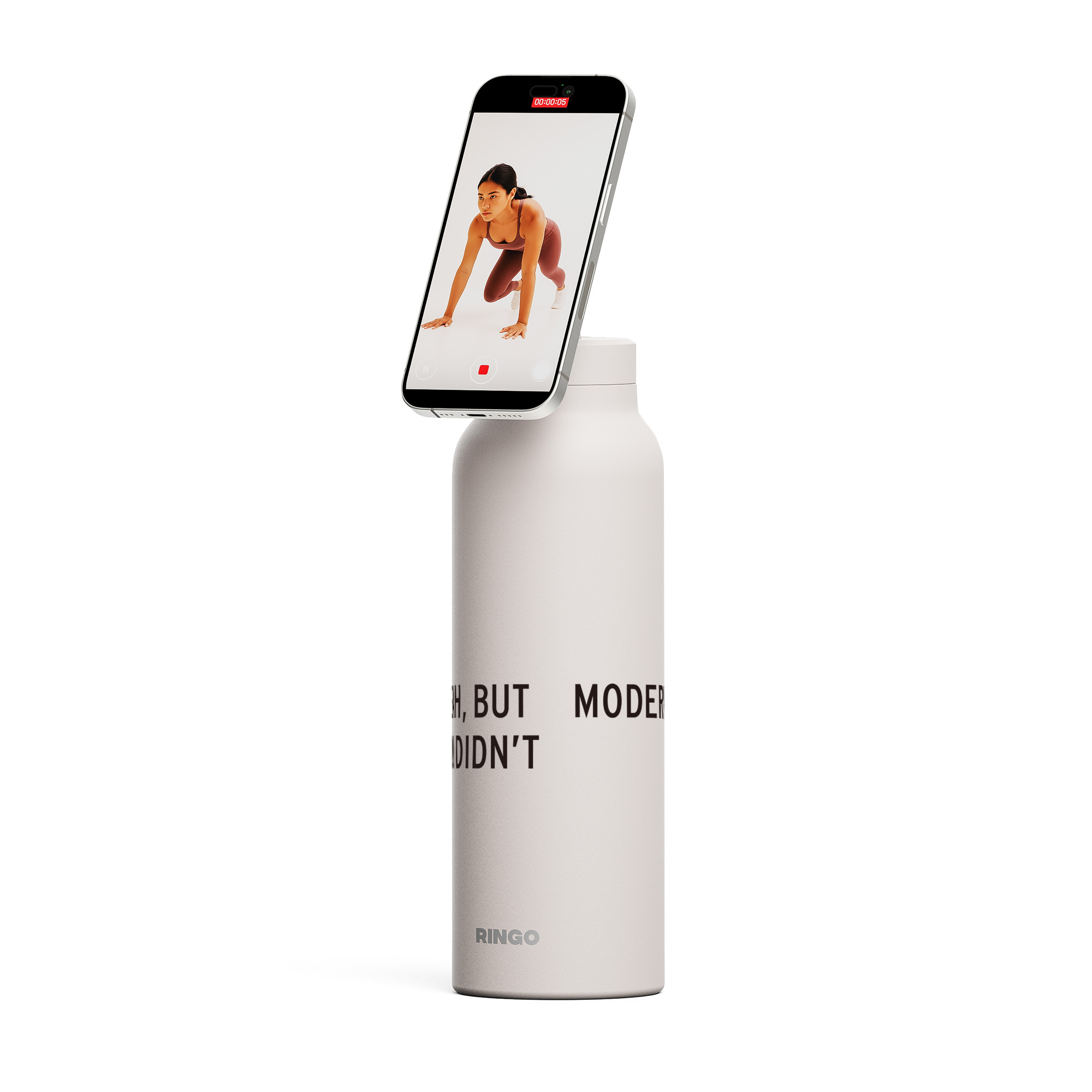 Picture of RINGO Pro Water Bottle with Magnetic Booster Ring - 24 Oz. - Ivory