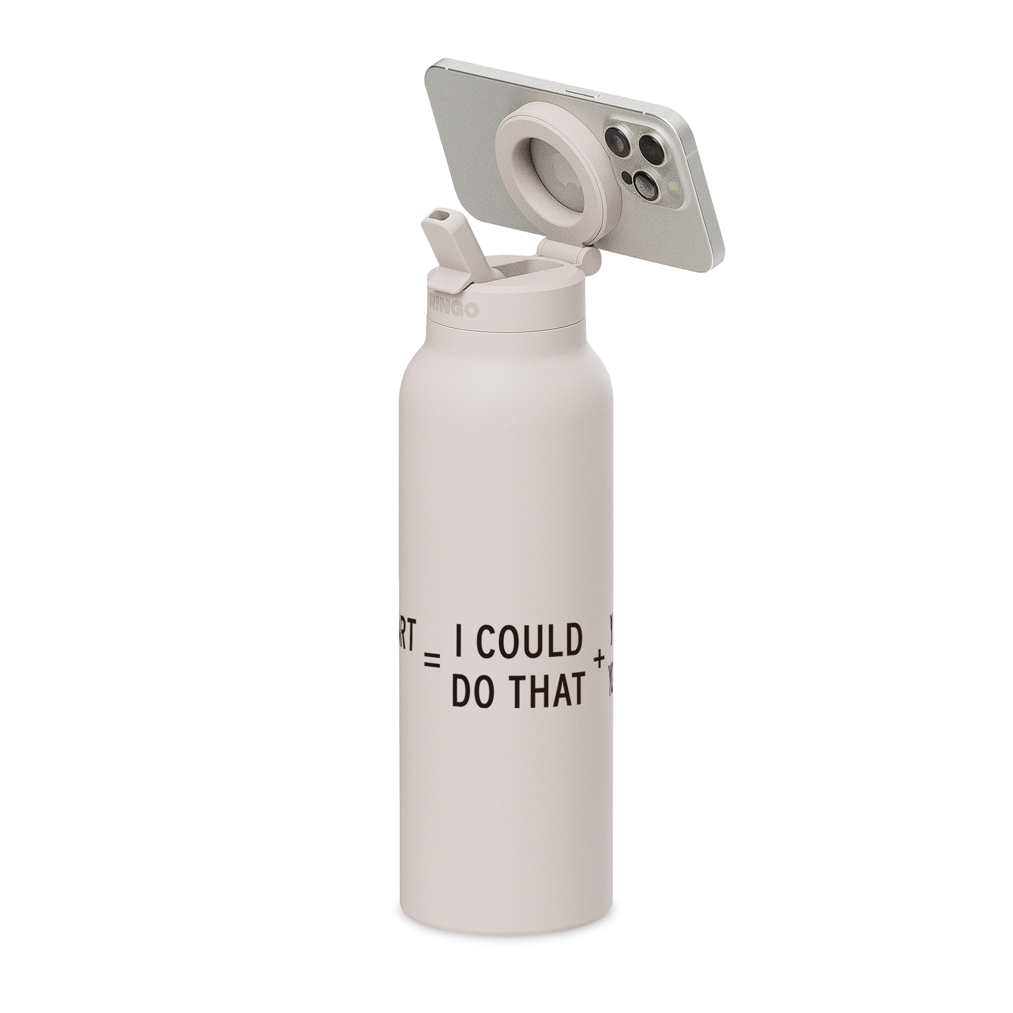 Picture of RINGO Pro Water Bottle with Magnetic Booster Ring - 24 Oz. - Ivory