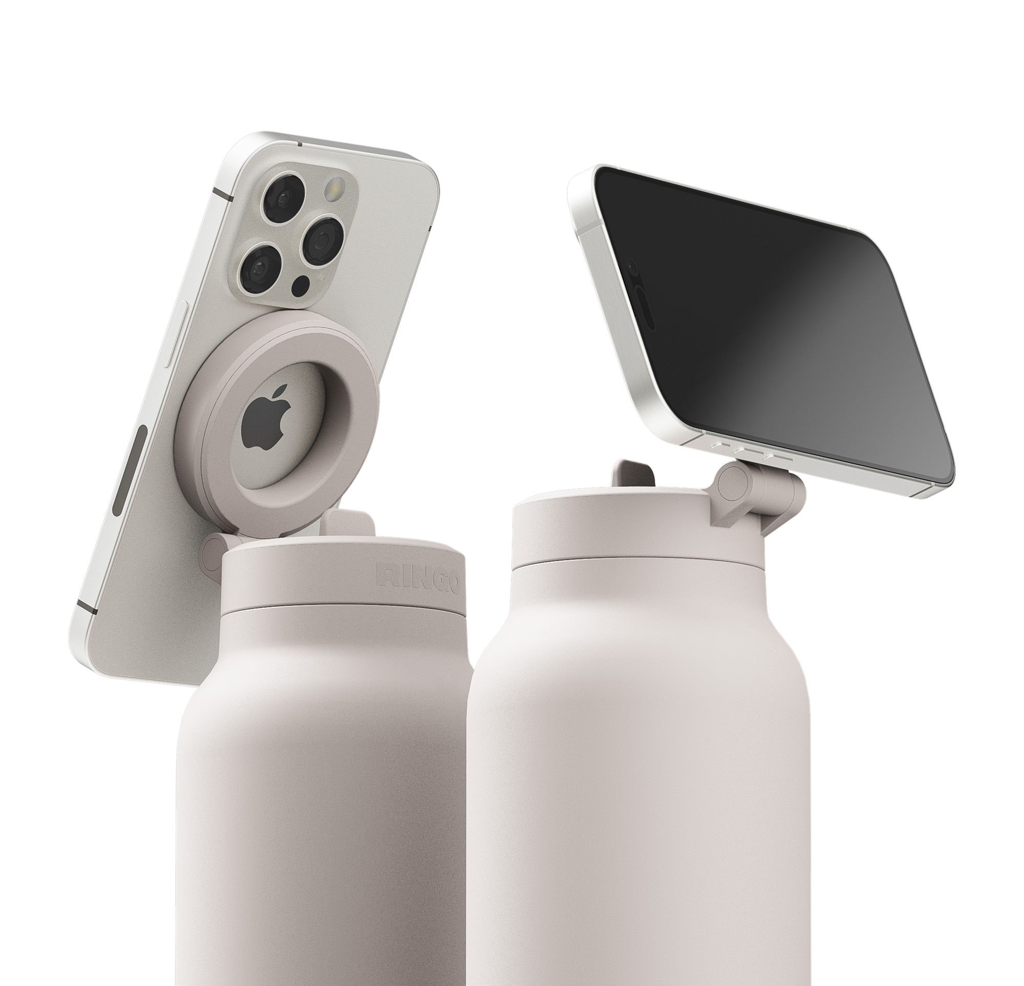 Picture of RINGO Pro Water Bottle with Magnetic Booster Ring - 24 Oz. - Ivory