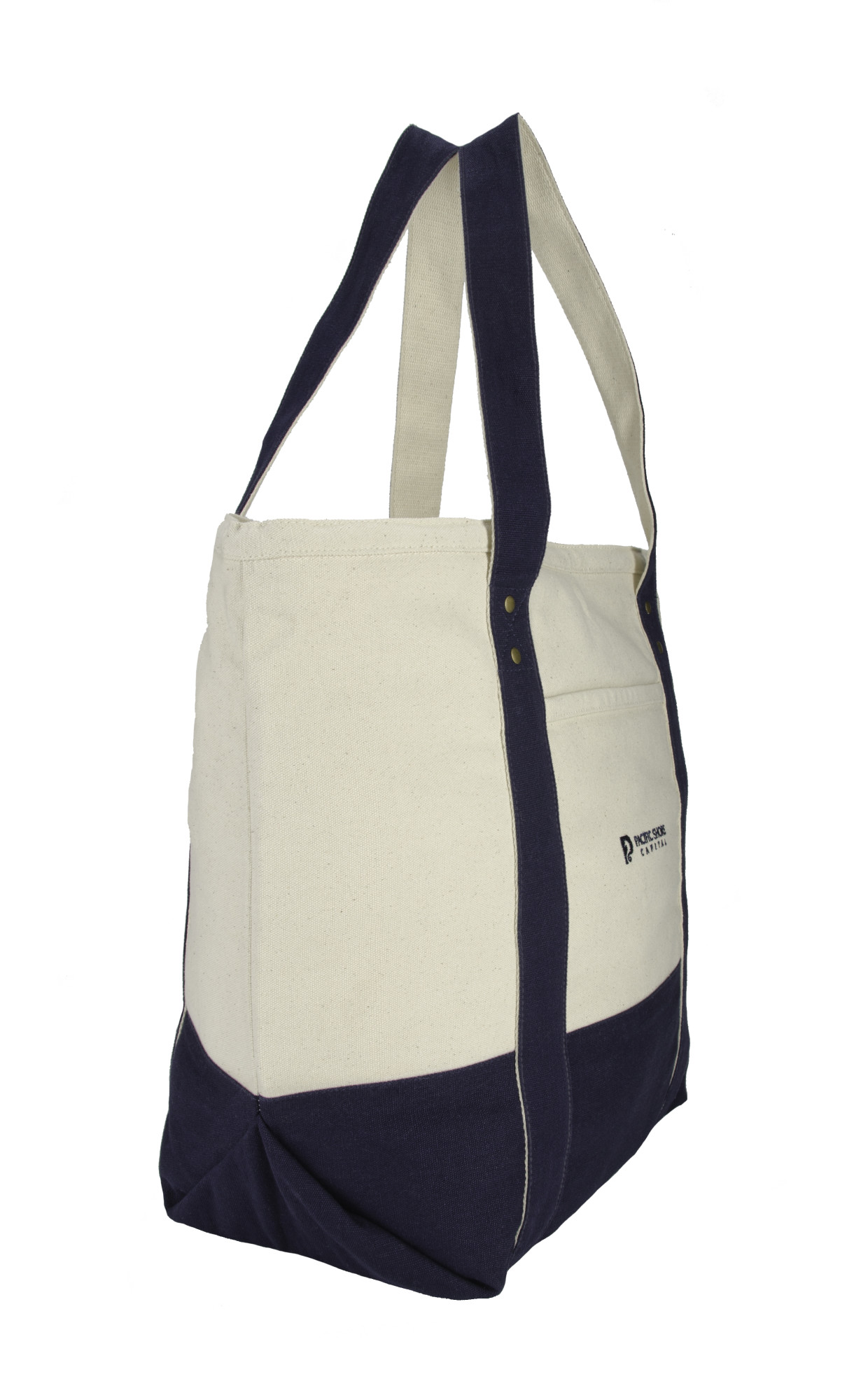 Picture of Seaside Zippered Cotton Tote - Navy Blue