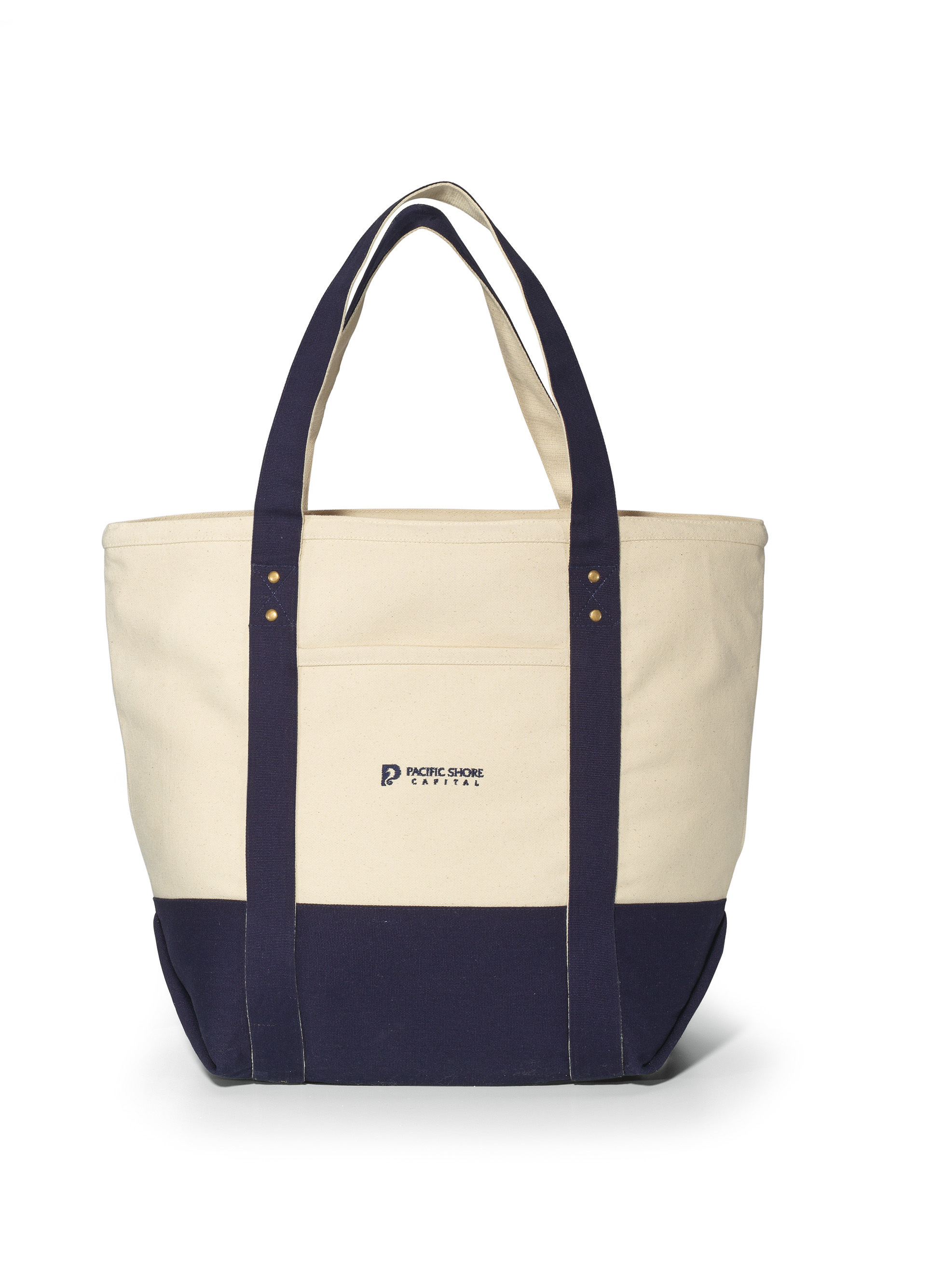 Picture of Seaside Zippered Cotton Tote - Navy Blue
