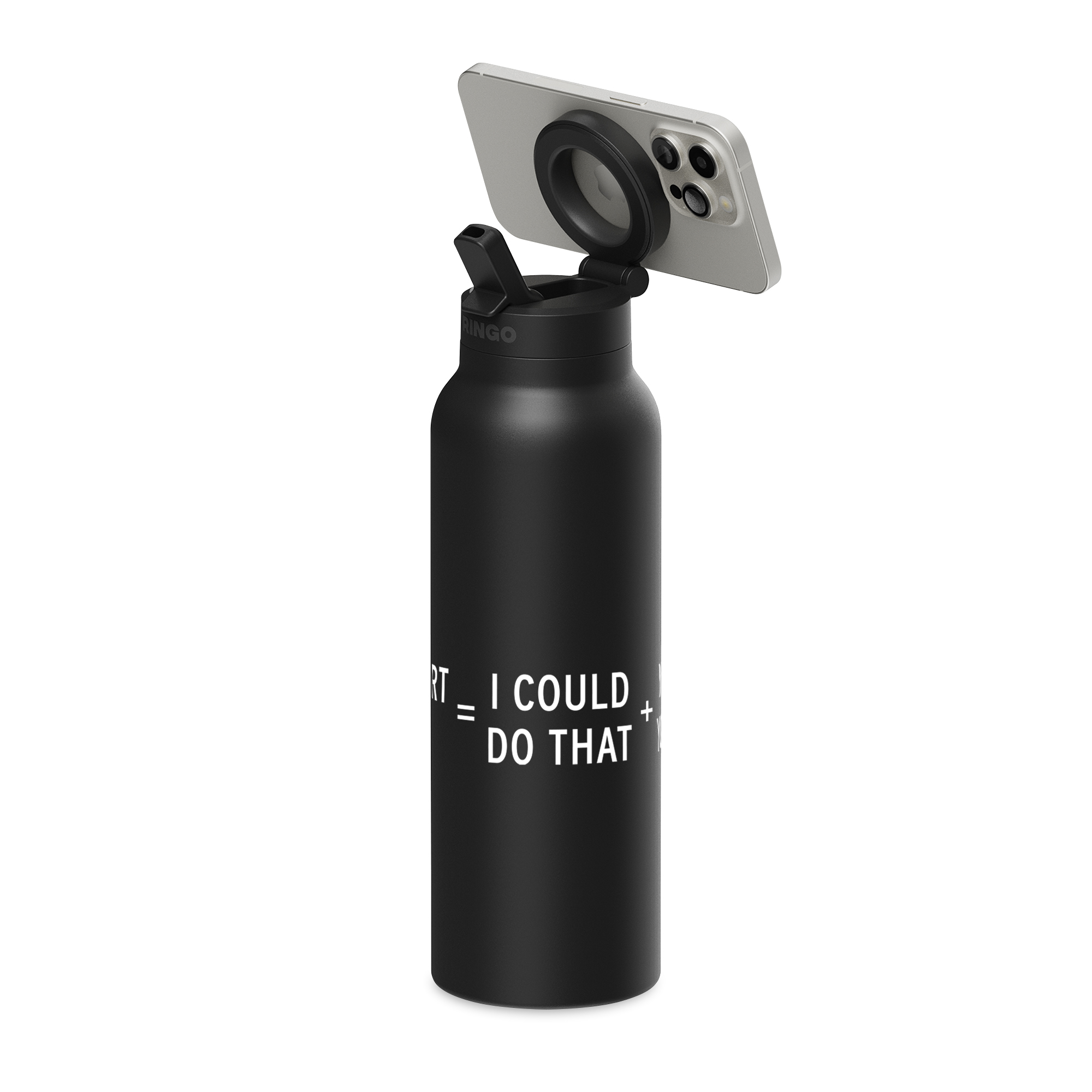 Picture of RINGO Pro Water Bottle with Magnetic Booster Ring - 24 Oz. - Black