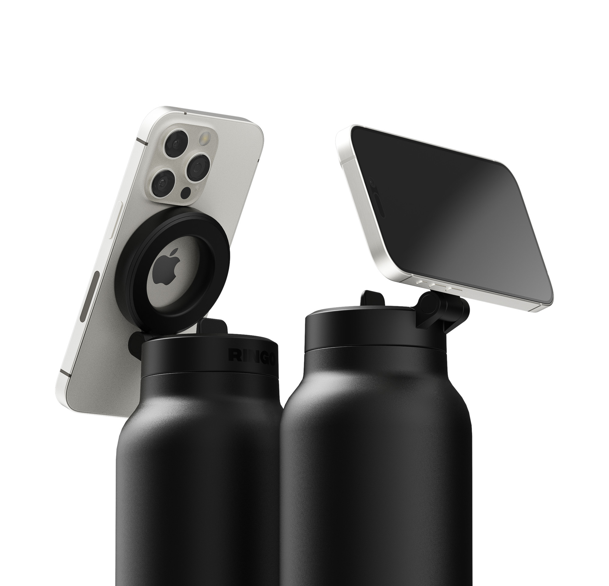 Picture of RINGO Pro Water Bottle with Magnetic Booster Ring - 24 Oz. - Black
