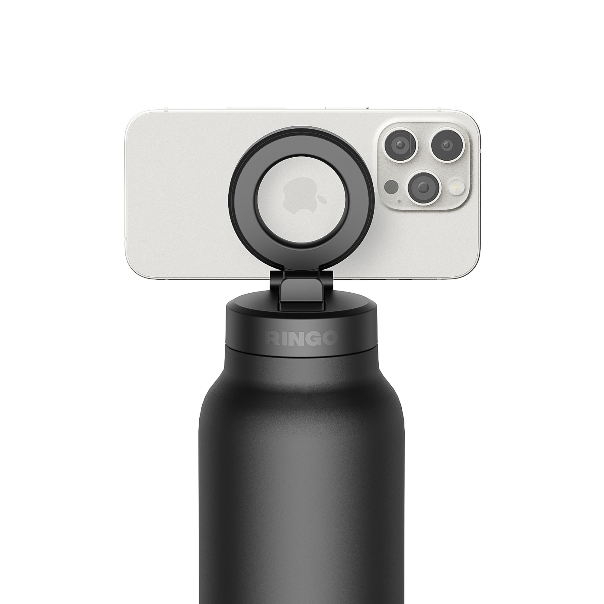 Picture of RINGO Pro Water Bottle with Magnetic Booster Ring - 24 Oz. - Black