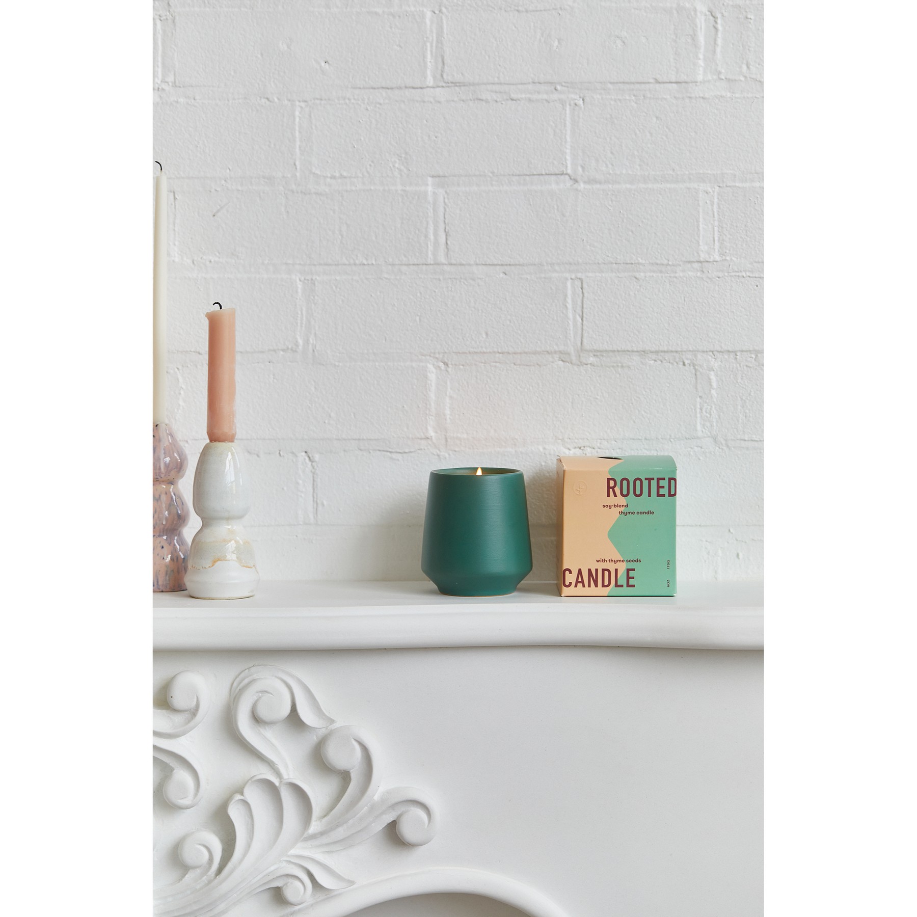 Picture of Modern Sprout Rooted Candle - Dark Teal-Thyme