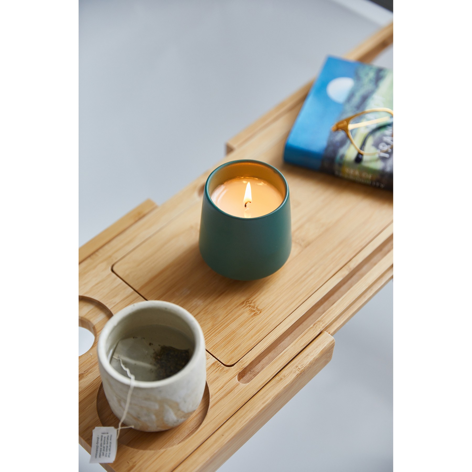 Picture of Modern Sprout Rooted Candle - Dark Teal-Thyme