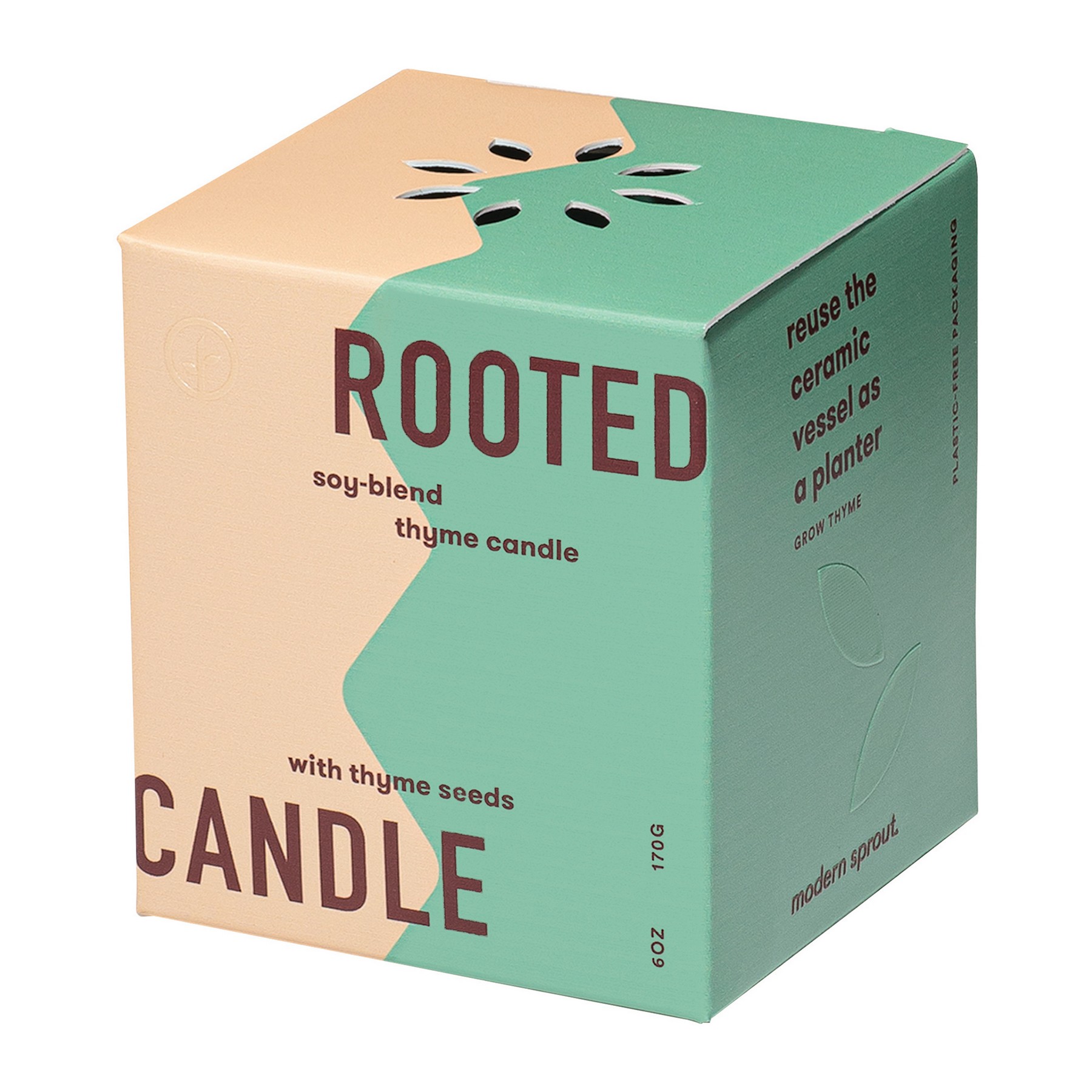 Picture of Modern Sprout Rooted Candle - Dark Teal-Thyme