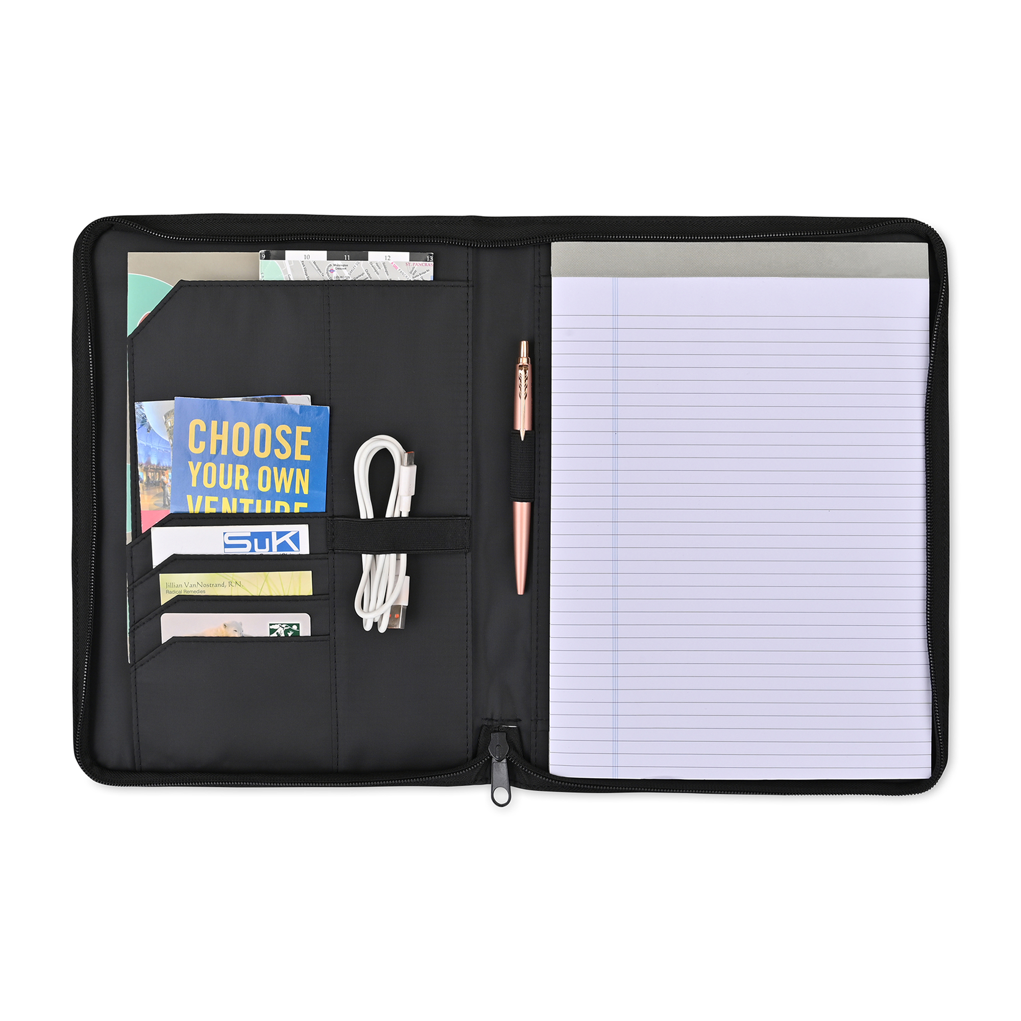 Picture of Morgan Executive Zippered Padfolio - Black