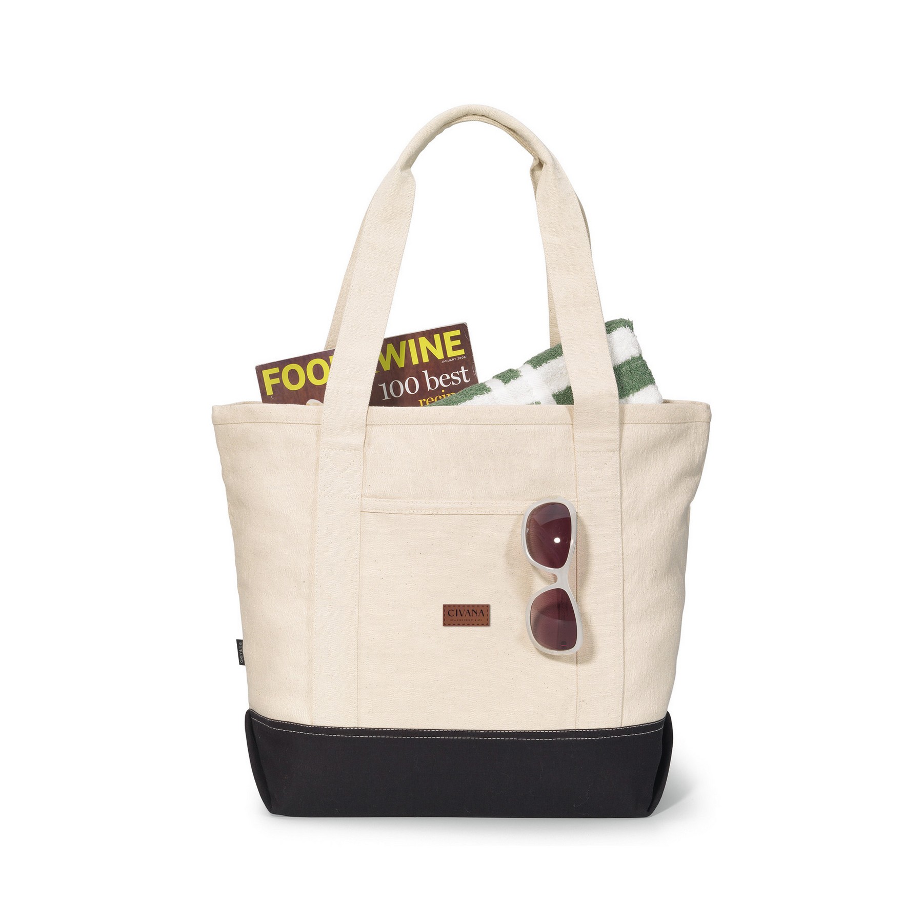 Picture of Newport Cotton Zippered Tote - Black
