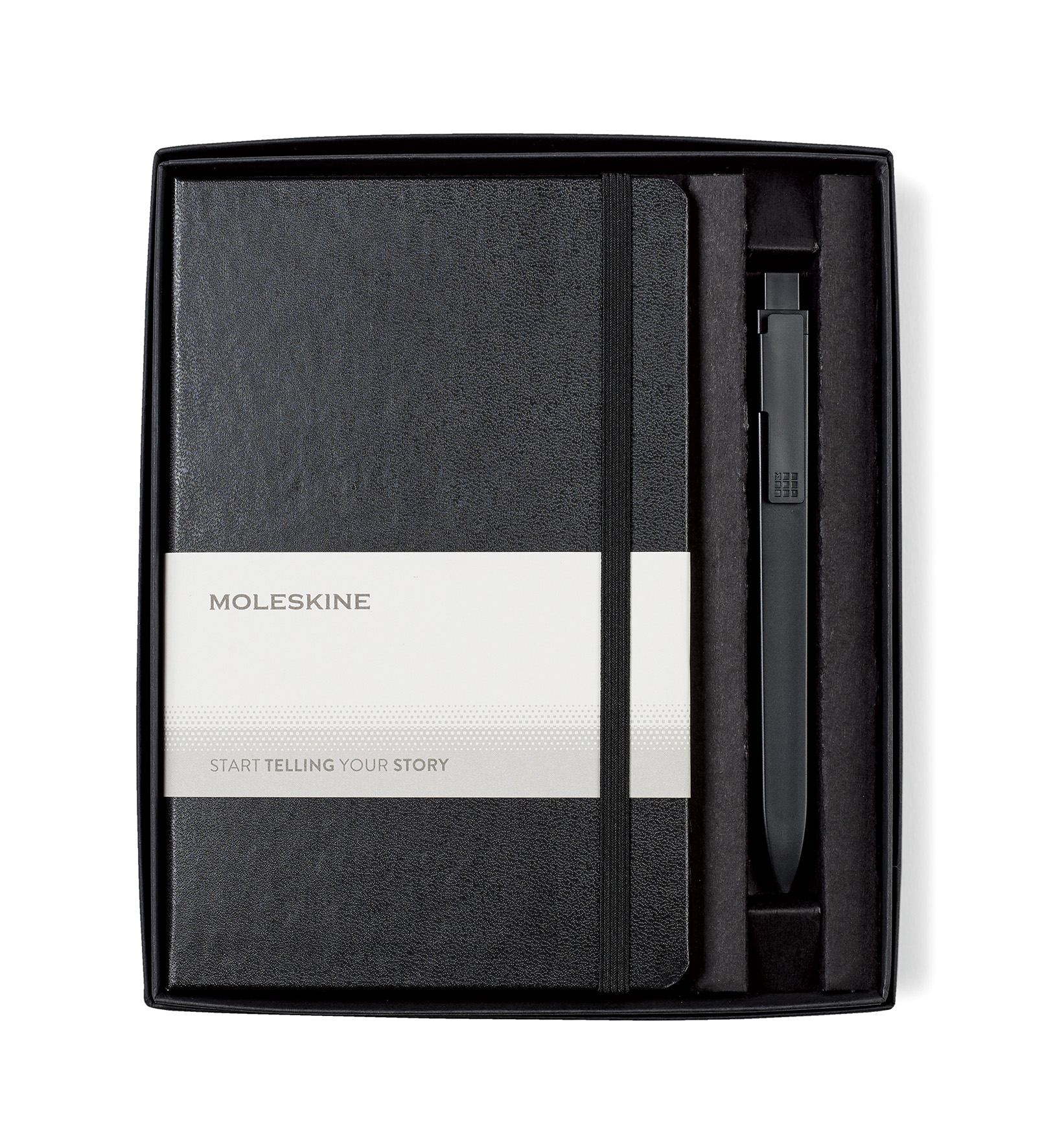 Picture of Moleskine Medium Notebook and GO Pen Gift Set - Black