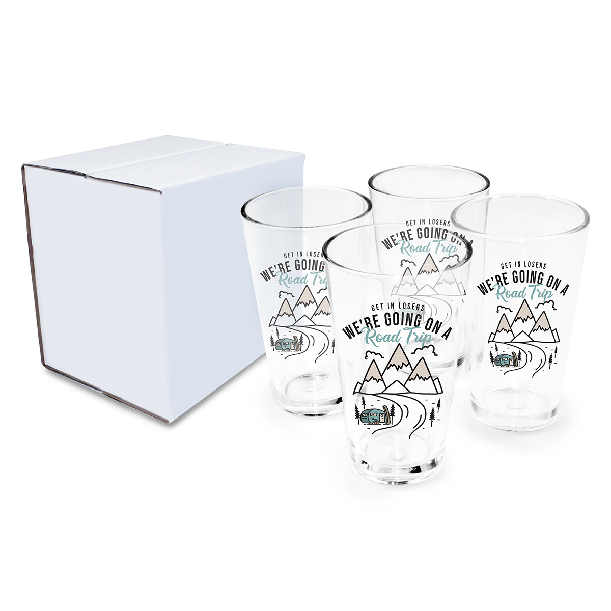 Picture of 16 Oz. Full Color Digital Pint Glass - Gift Set of 4