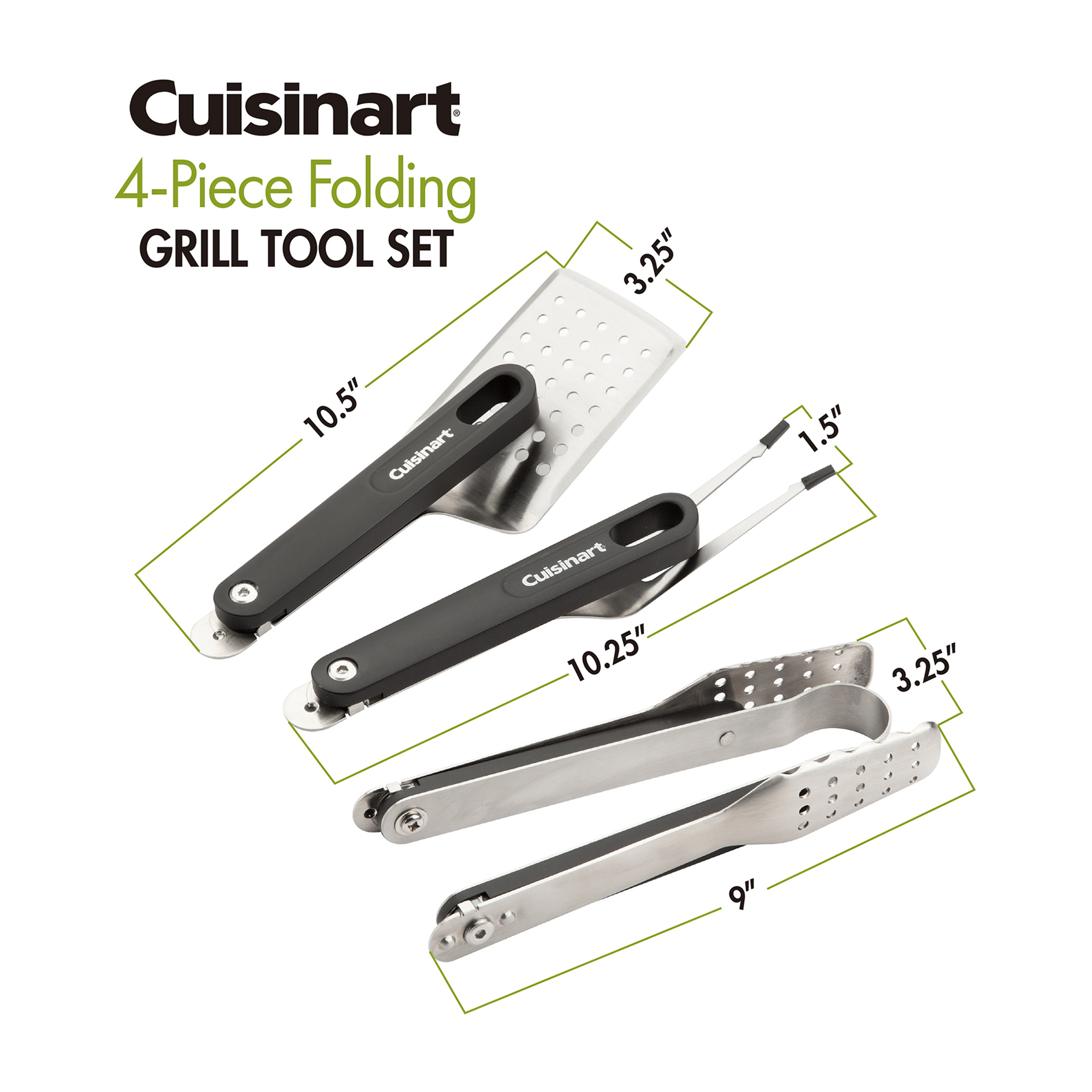 Picture of Cuisinart Outdoors 4-Piece Folding Grill Tool Set - Charcoal