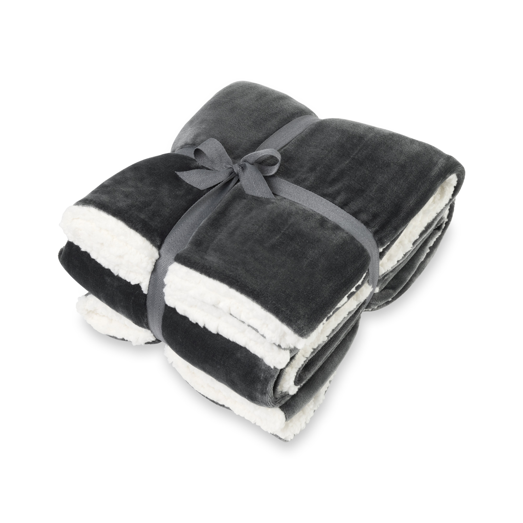 Picture of Mink Sherpa Blanket - Charcoal