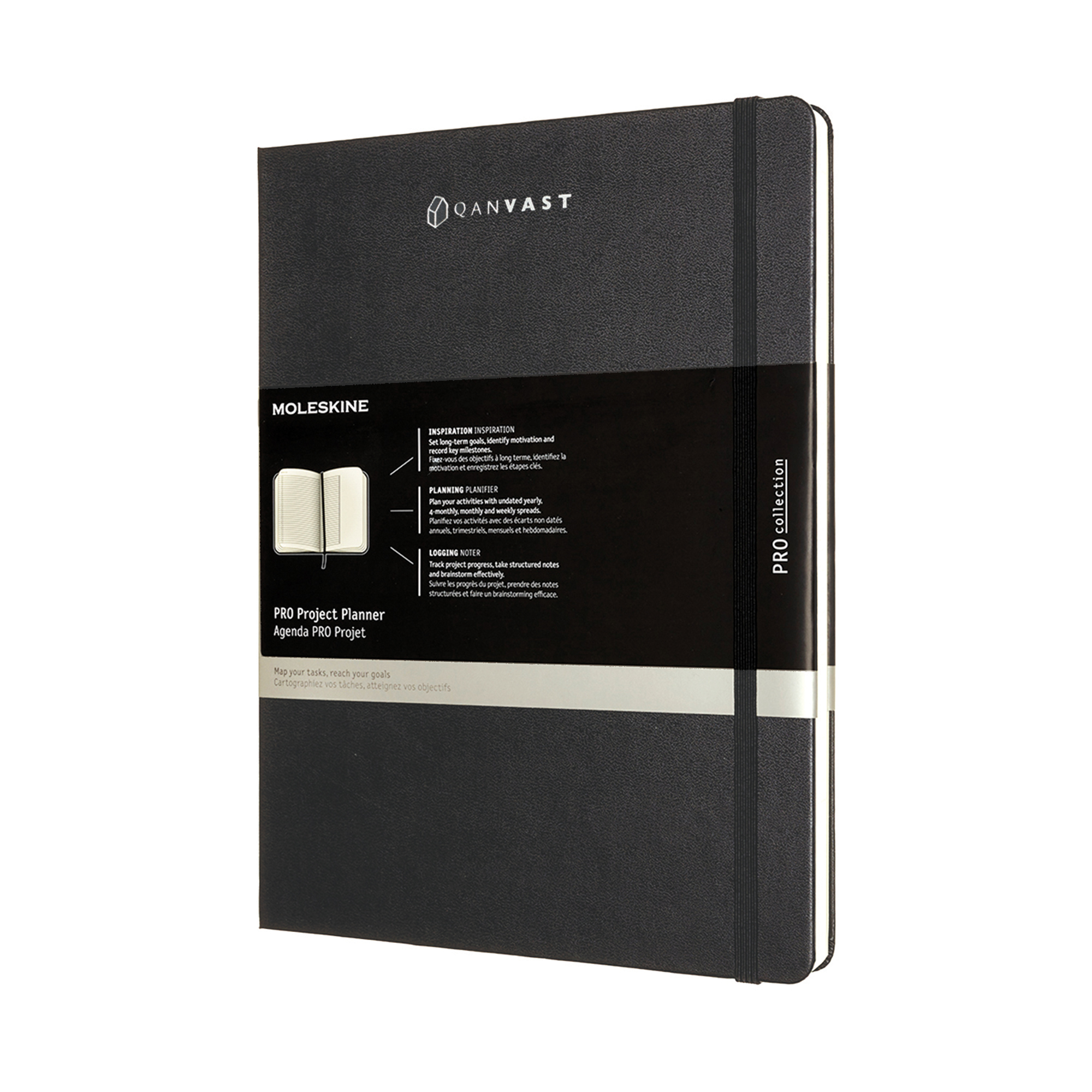 Picture of Moleskine Hard Cover Ruled XL Professional Project Planner - Black
