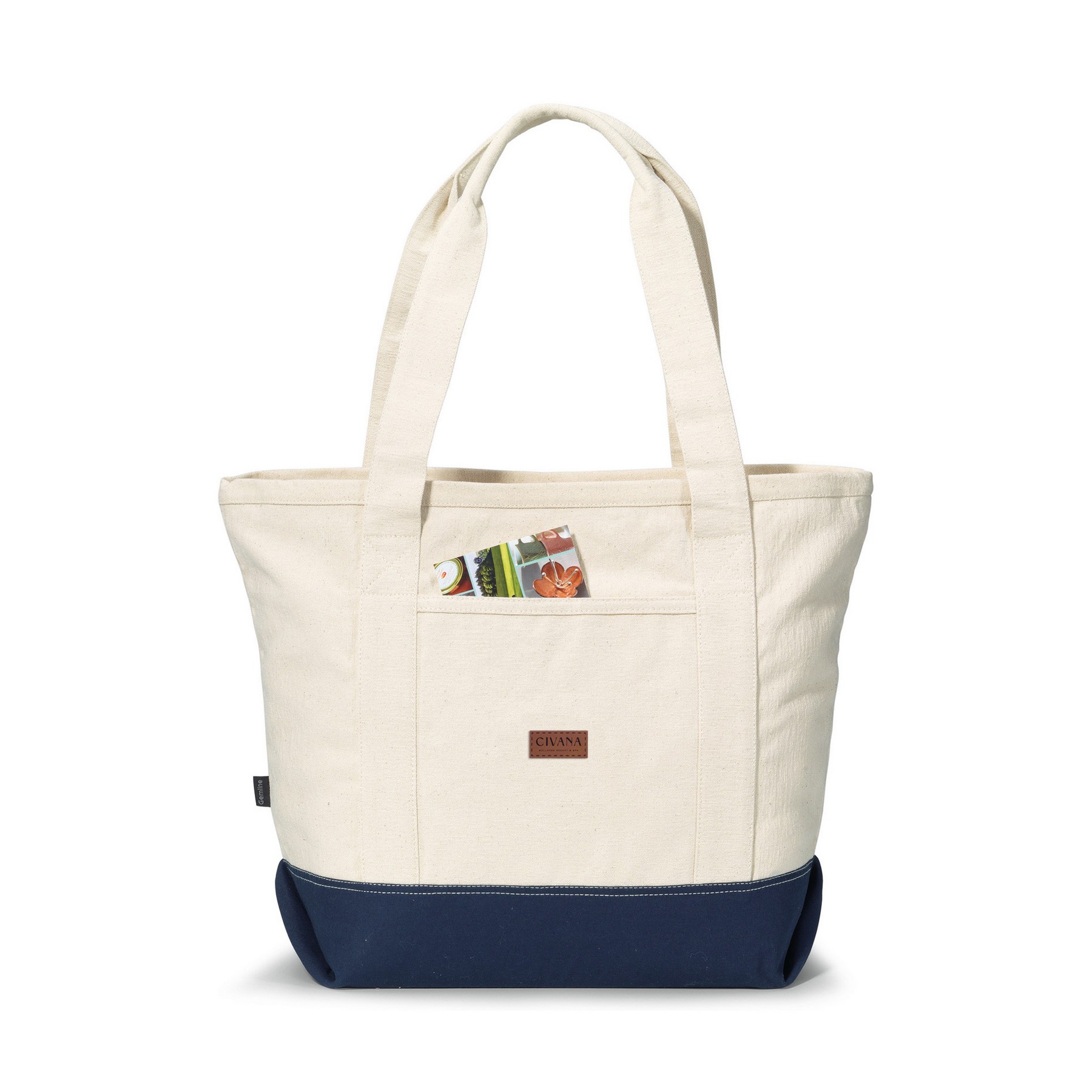 Picture of Newport Cotton Zippered Tote - Navy Blue