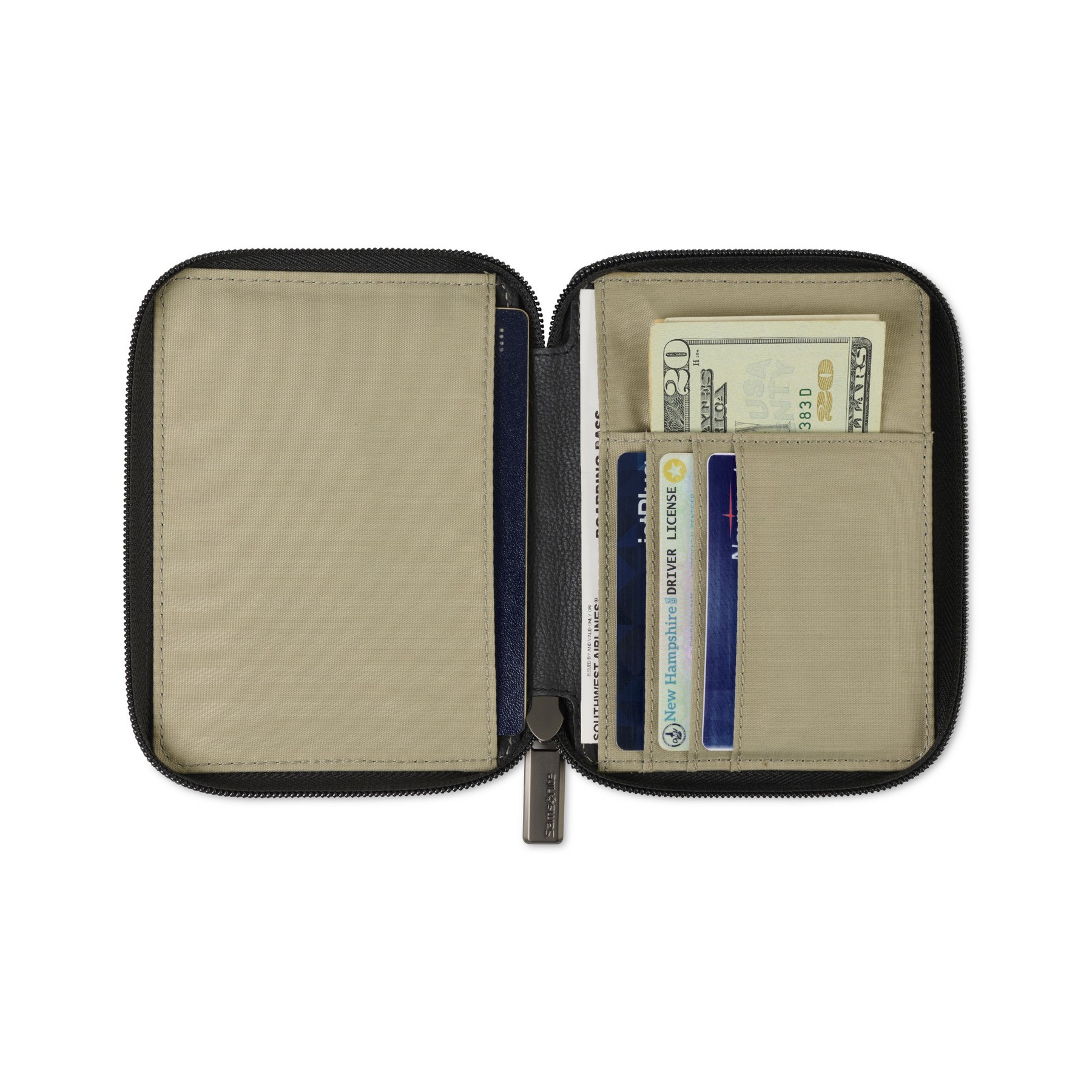 Picture of Samsonite Leather Passport Wallet - Black
