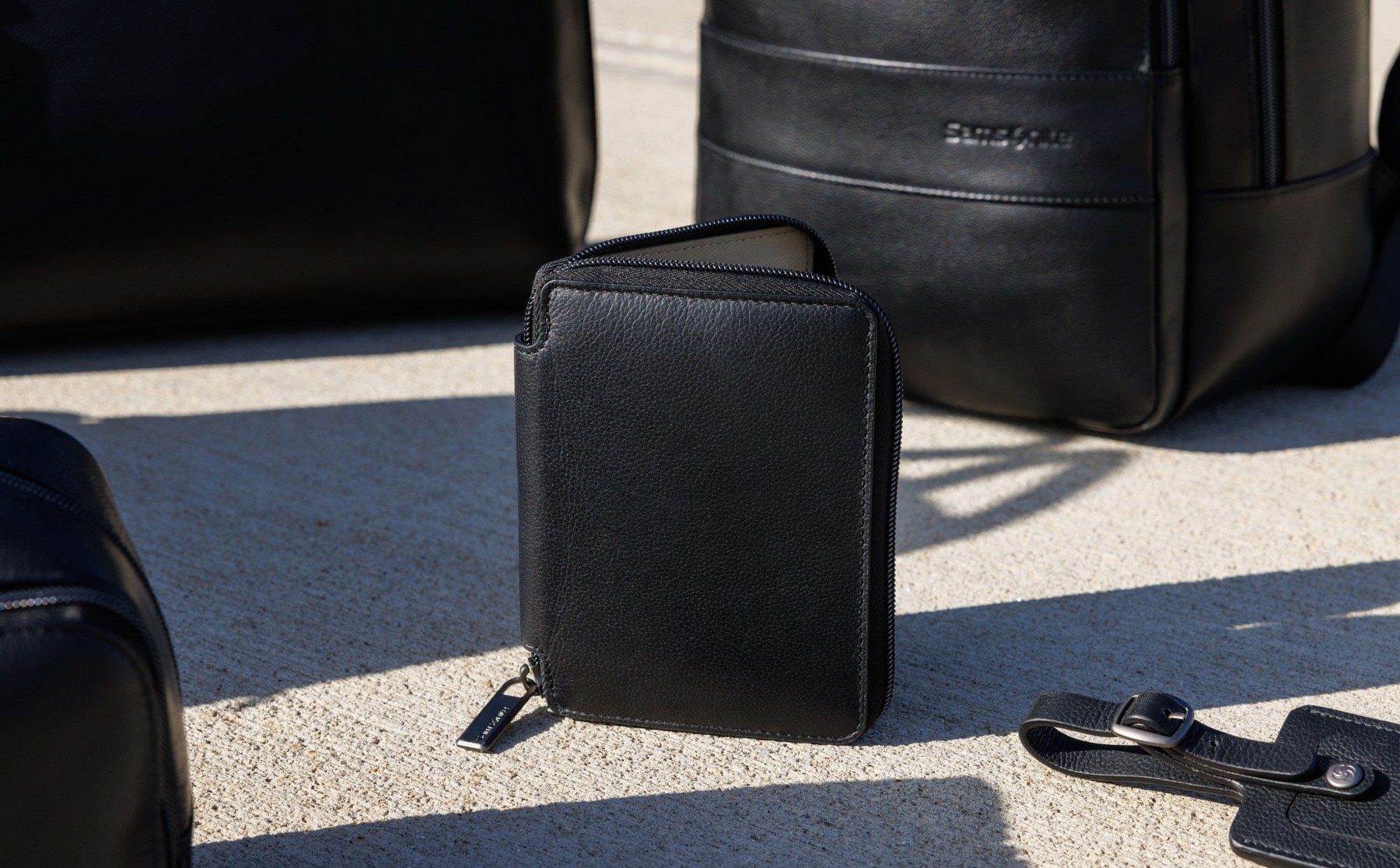 Picture of Samsonite Leather Passport Wallet - Black