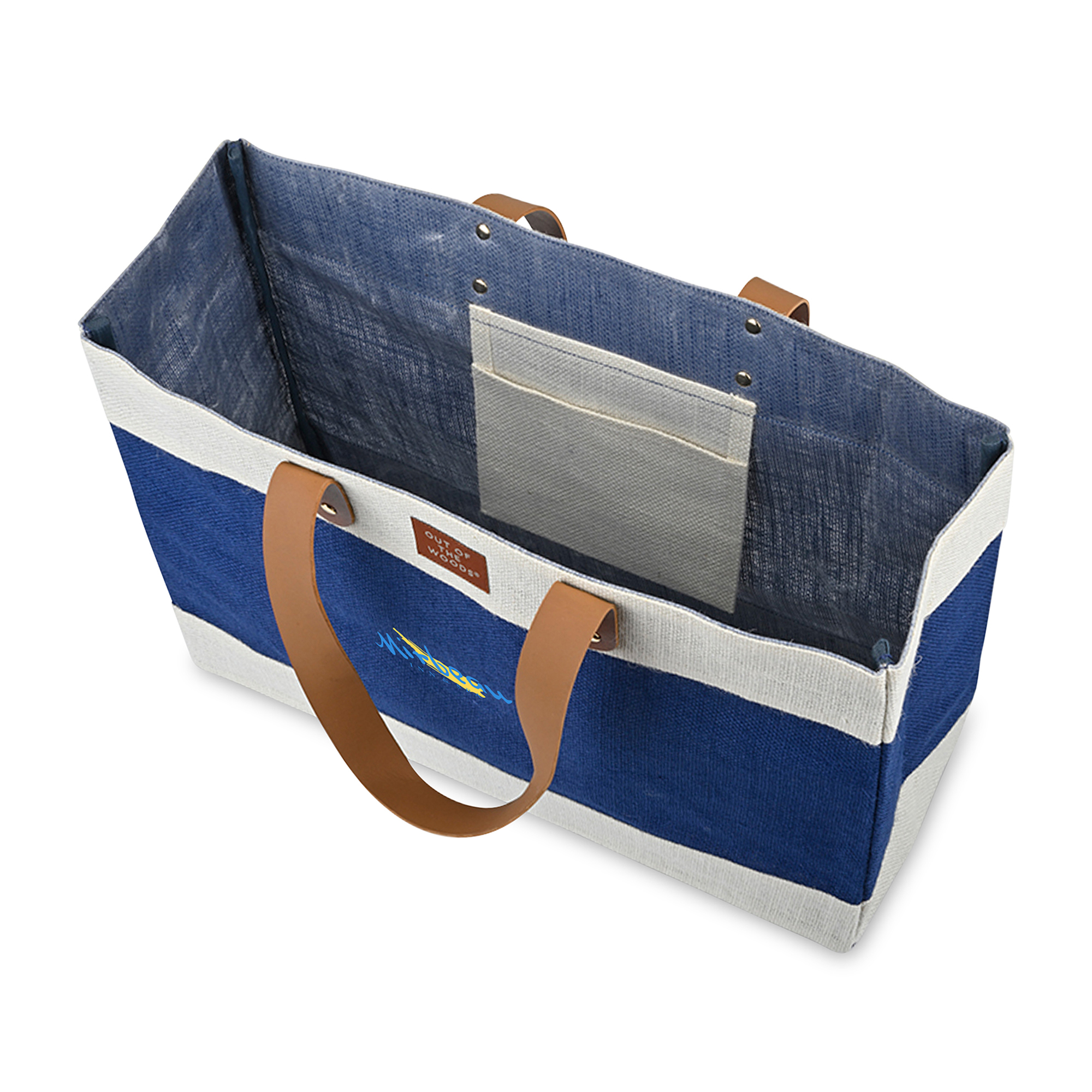 Picture of Out of the Woods Jute Market Tote - Navy Blue