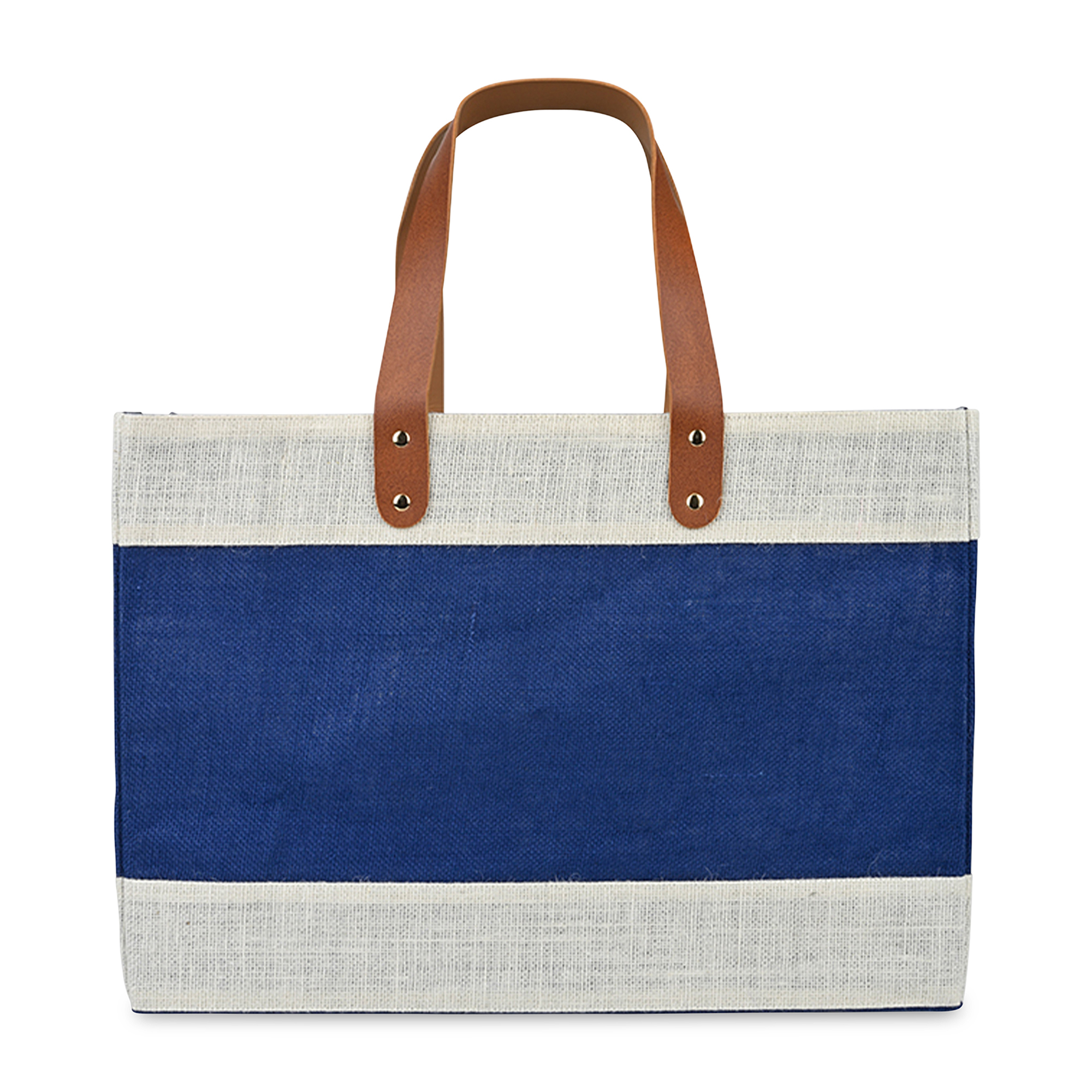 Picture of Out of the Woods Jute Market Tote - Navy Blue