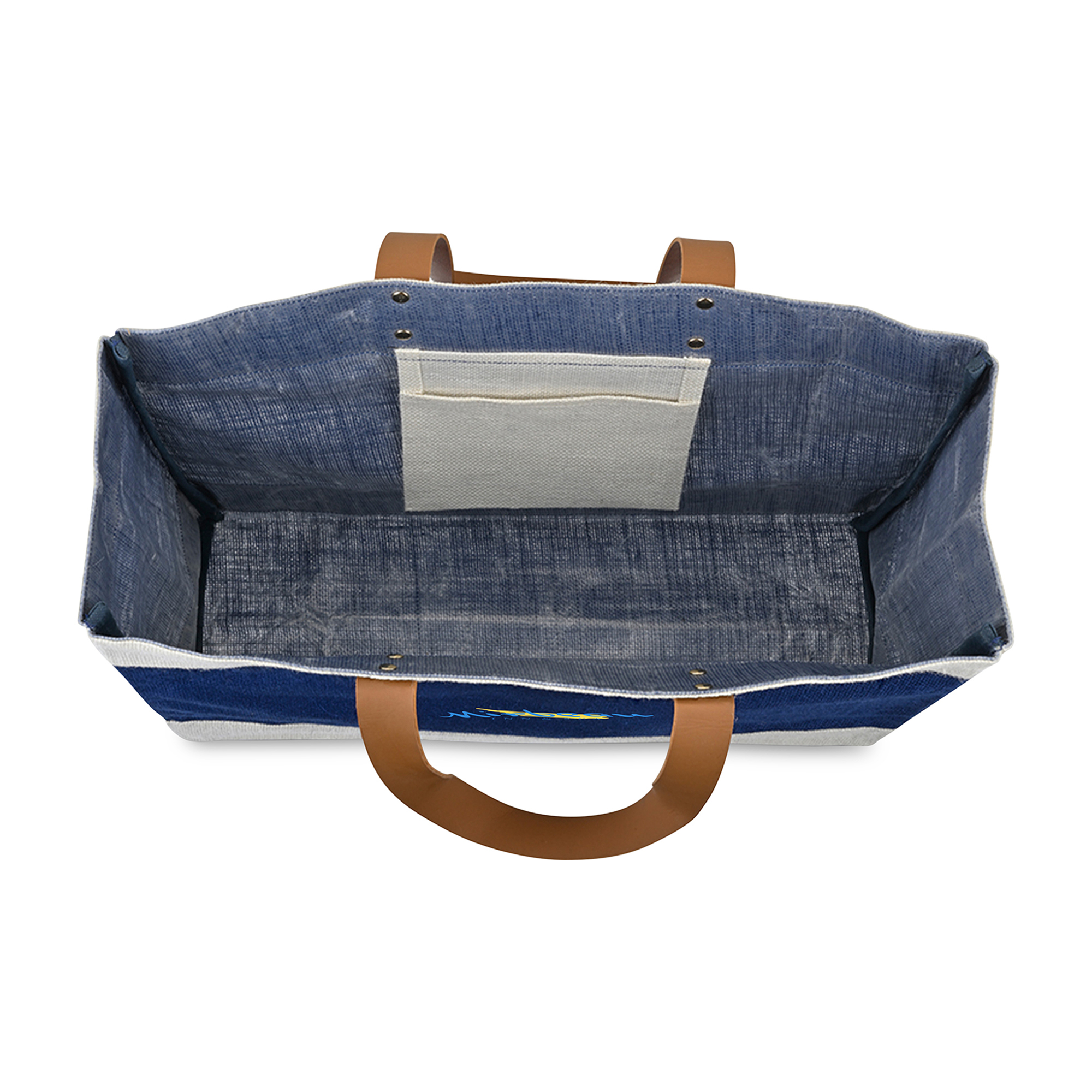 Picture of Out of the Woods Jute Market Tote - Navy Blue