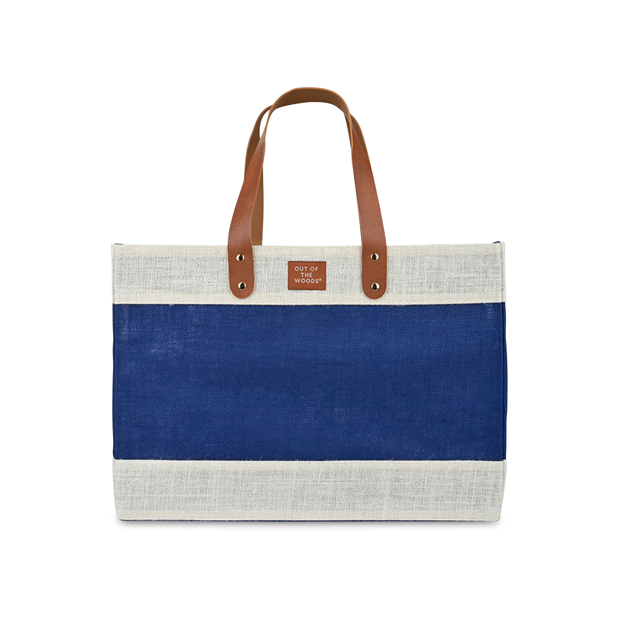 Picture of Out of the Woods Jute Market Tote - Navy Blue