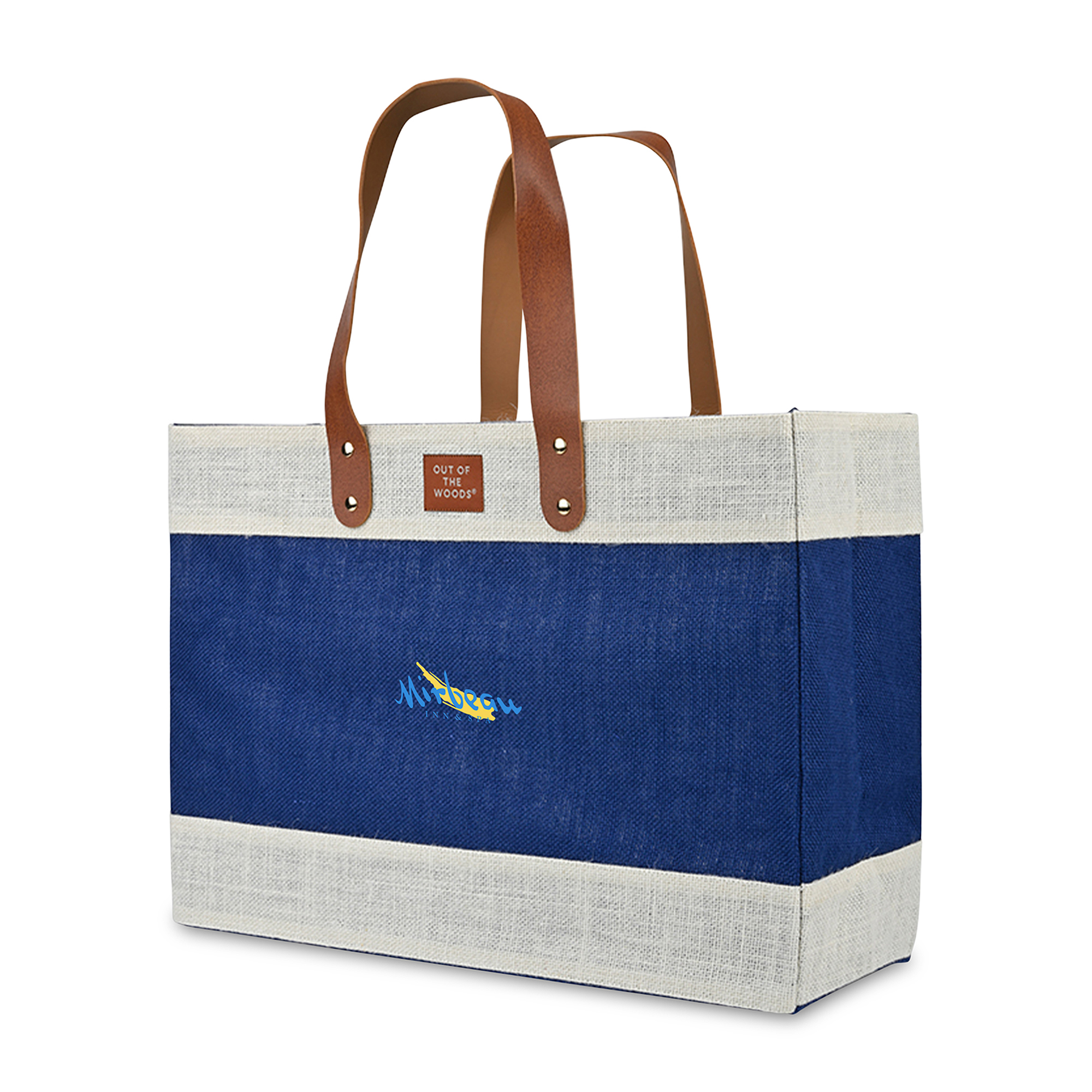 Picture of Out of the Woods Jute Market Tote - Navy Blue