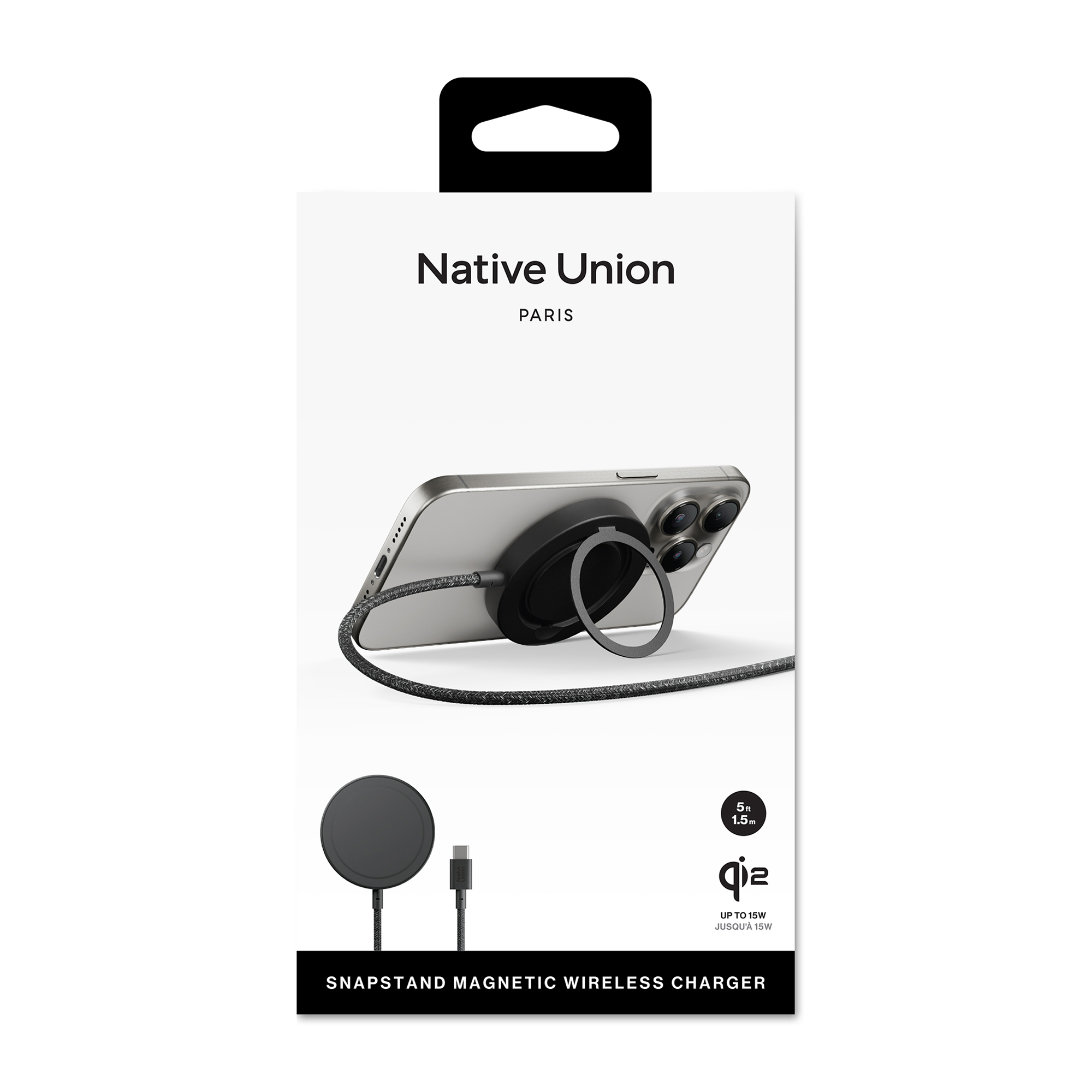 Picture of Native Union Snapstand Qi2 Wireless Charger - Black