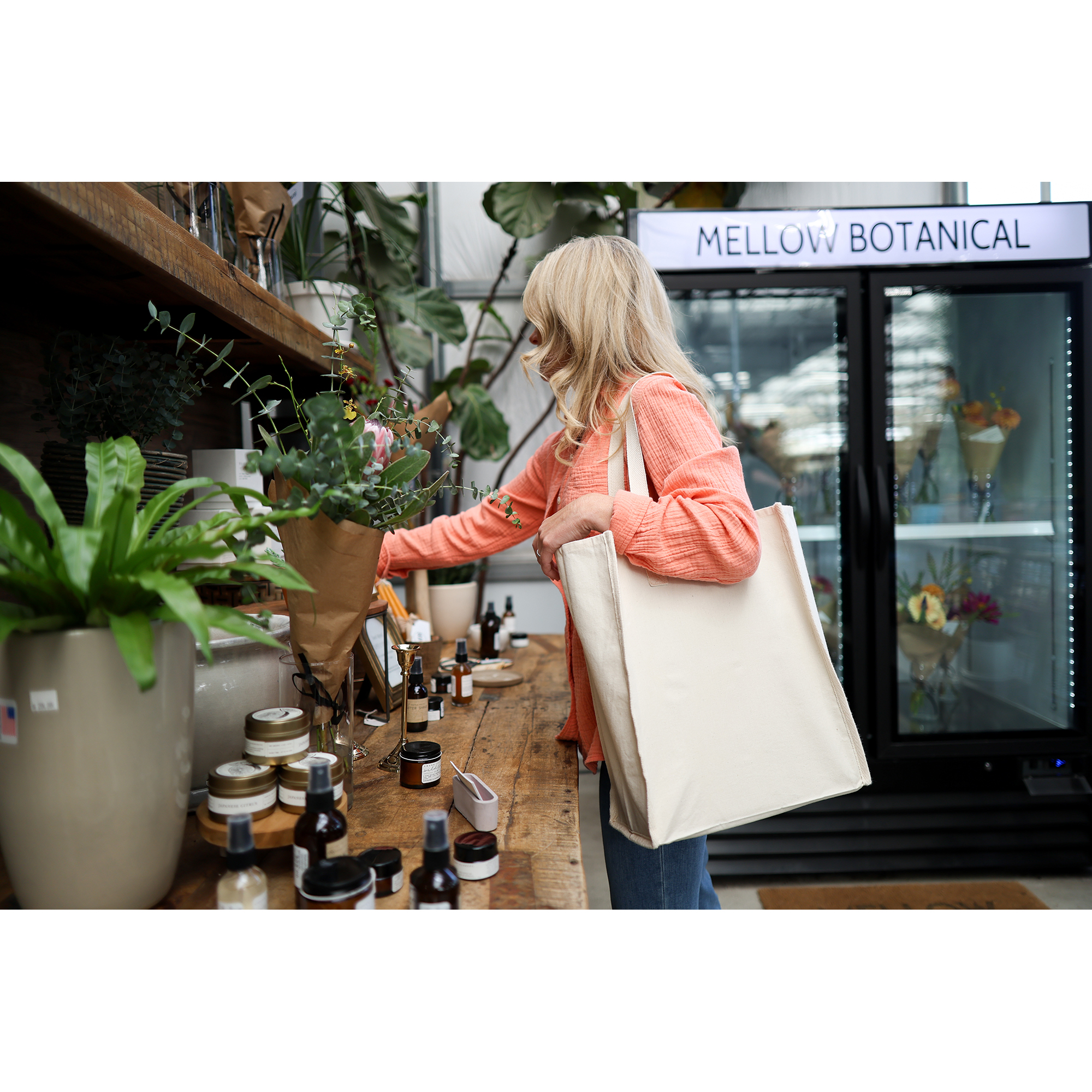Picture of Recycled Cotton Market Tote Bag - AWARE - Natural