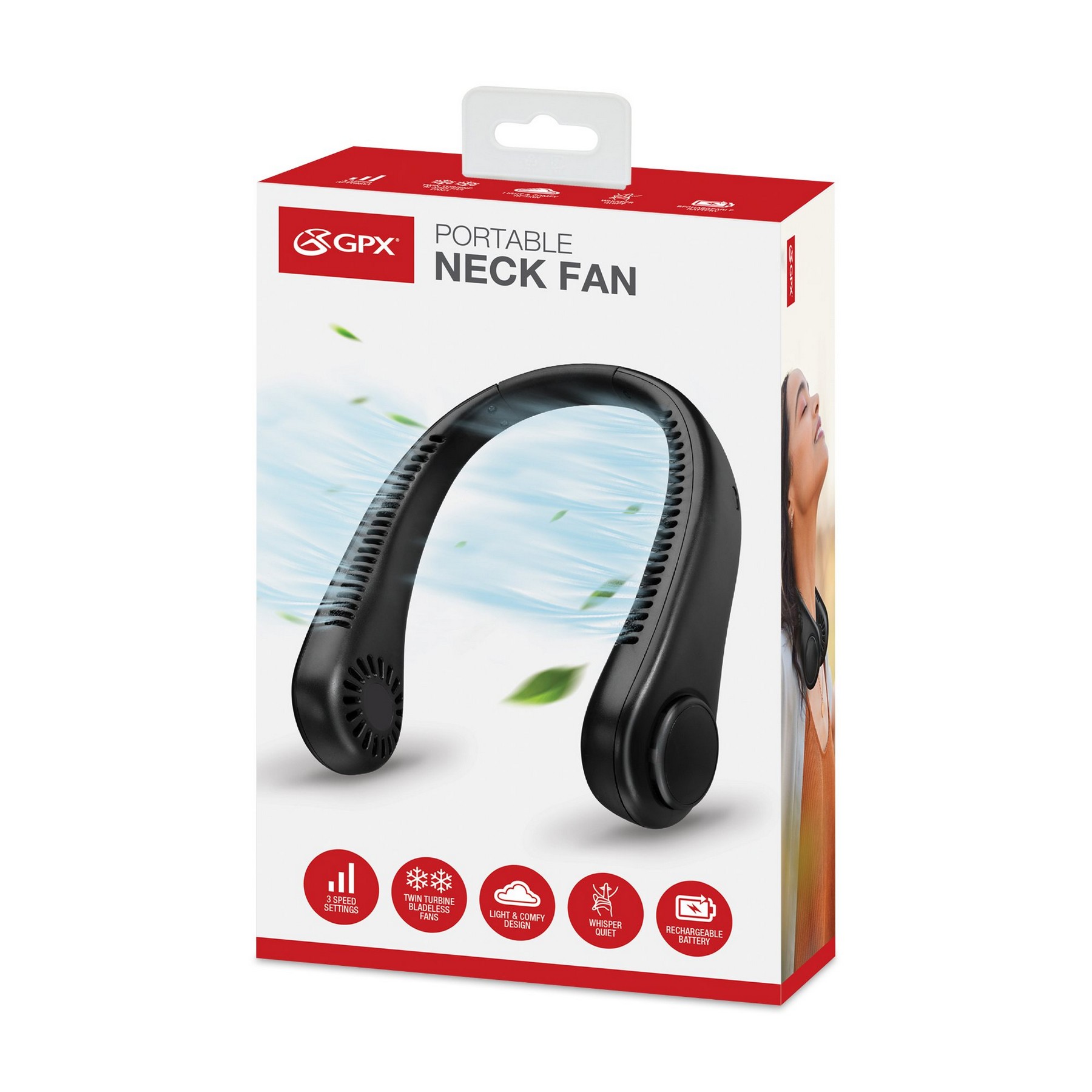 Picture of iLive GPX Portable Neck Fan - Black