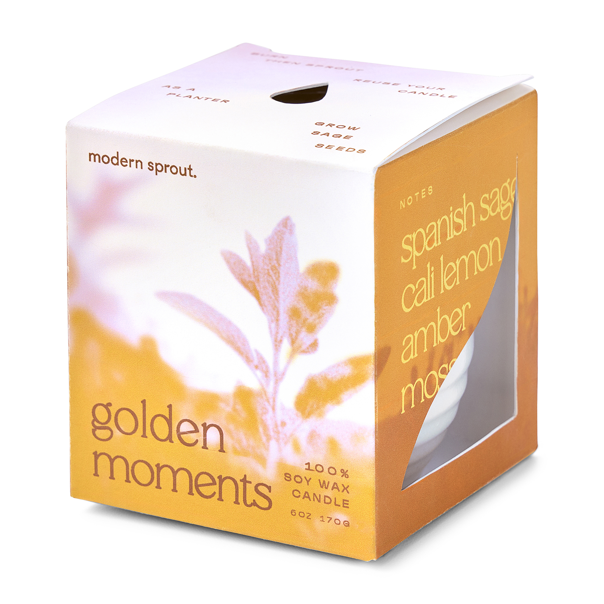 Picture of Modern Sprout Garden Vibes Candle/Planter - Golden Moments-Sage