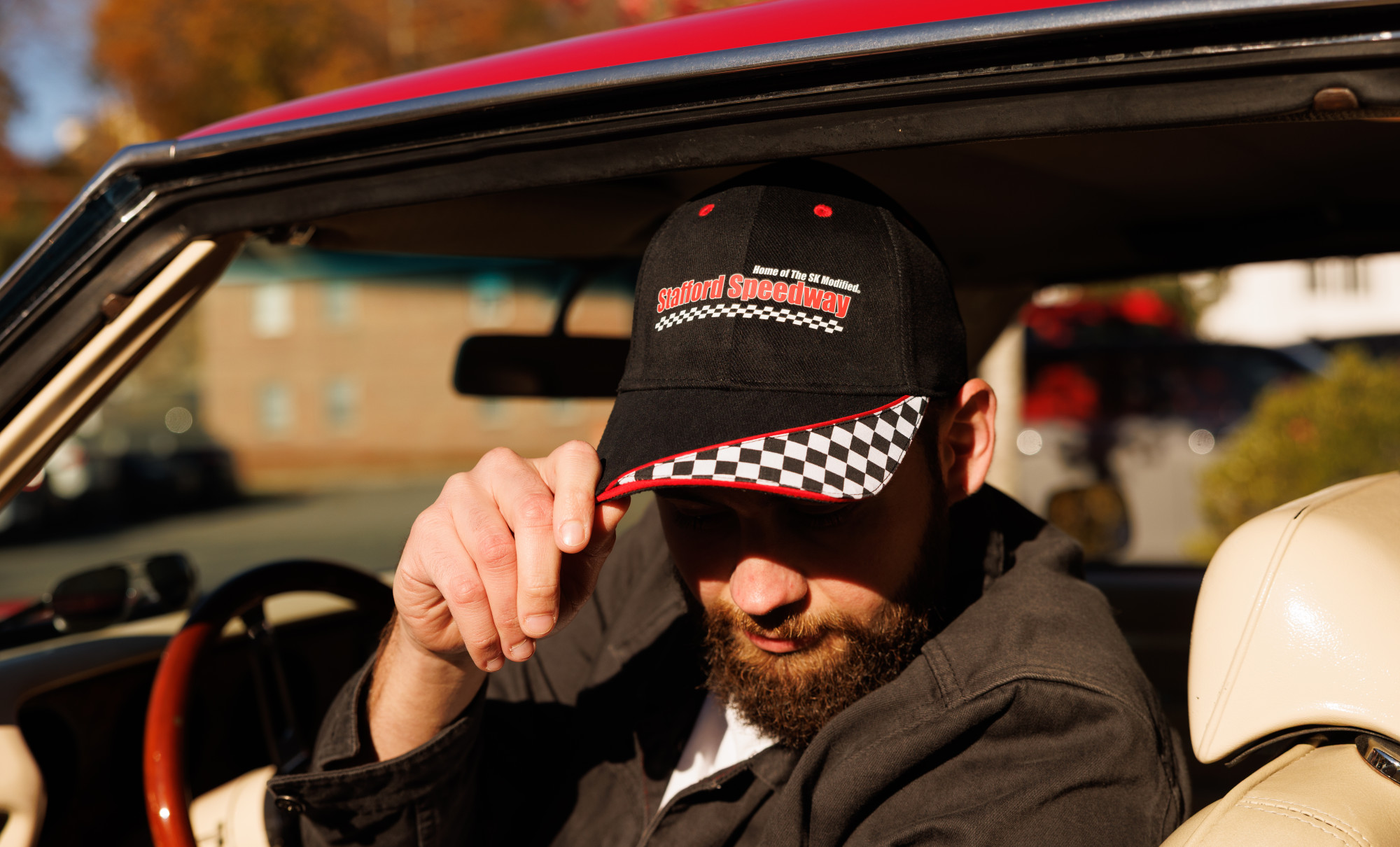 Picture of Merrimack Hat Co. Checkered Flag Race Hat - Black-White