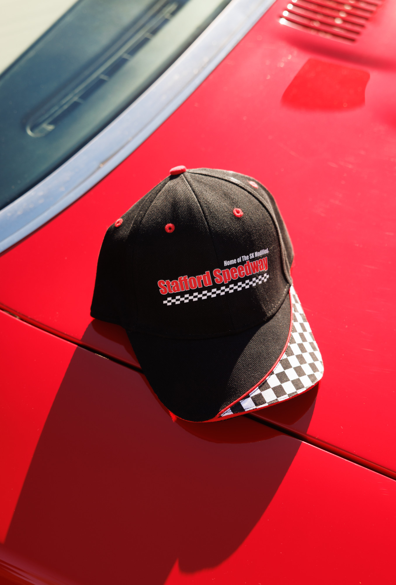 Picture of Merrimack Hat Co. Checkered Flag Race Hat - Black-White