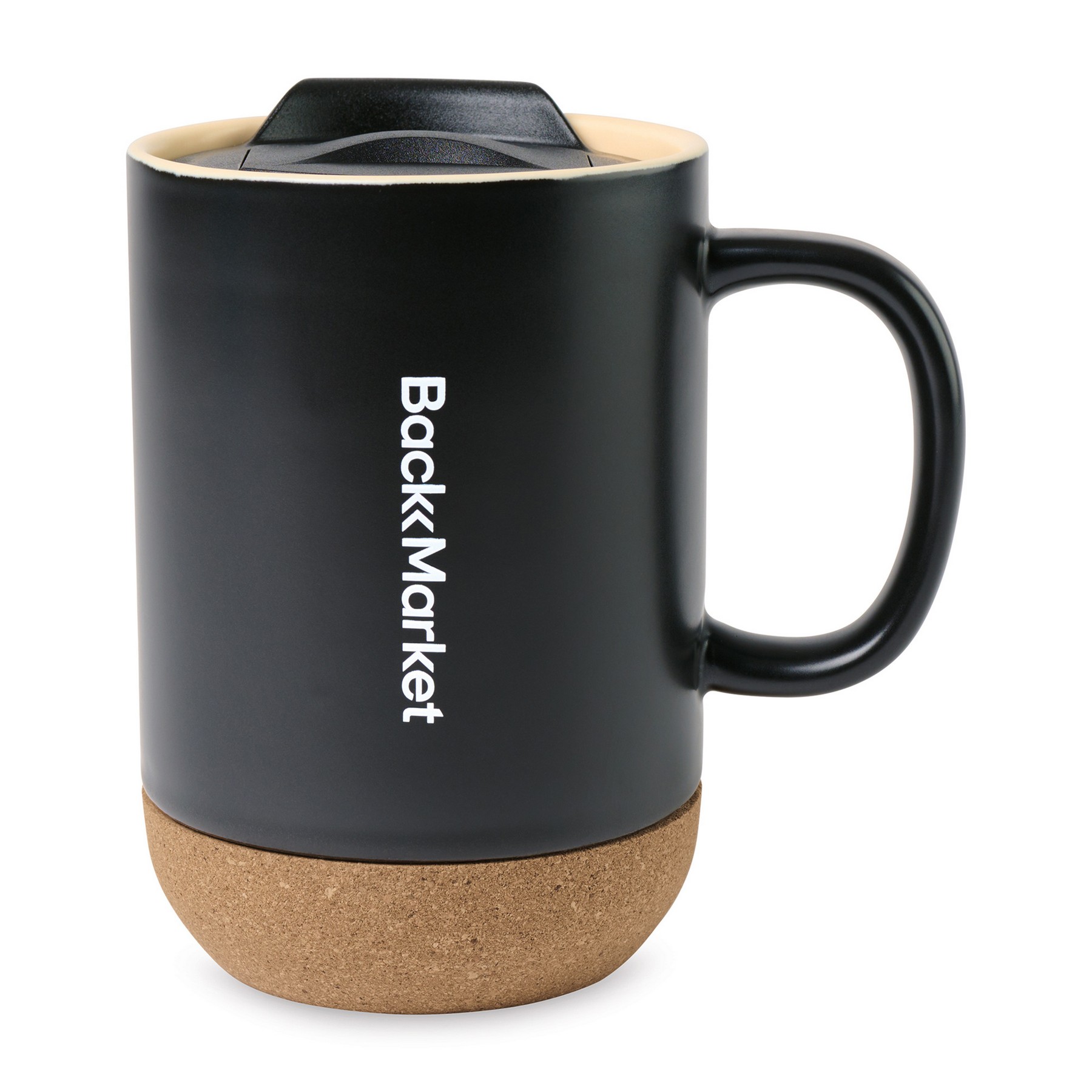 Picture of Valo Ceramic Lidded Mug - 14 Oz. - Black