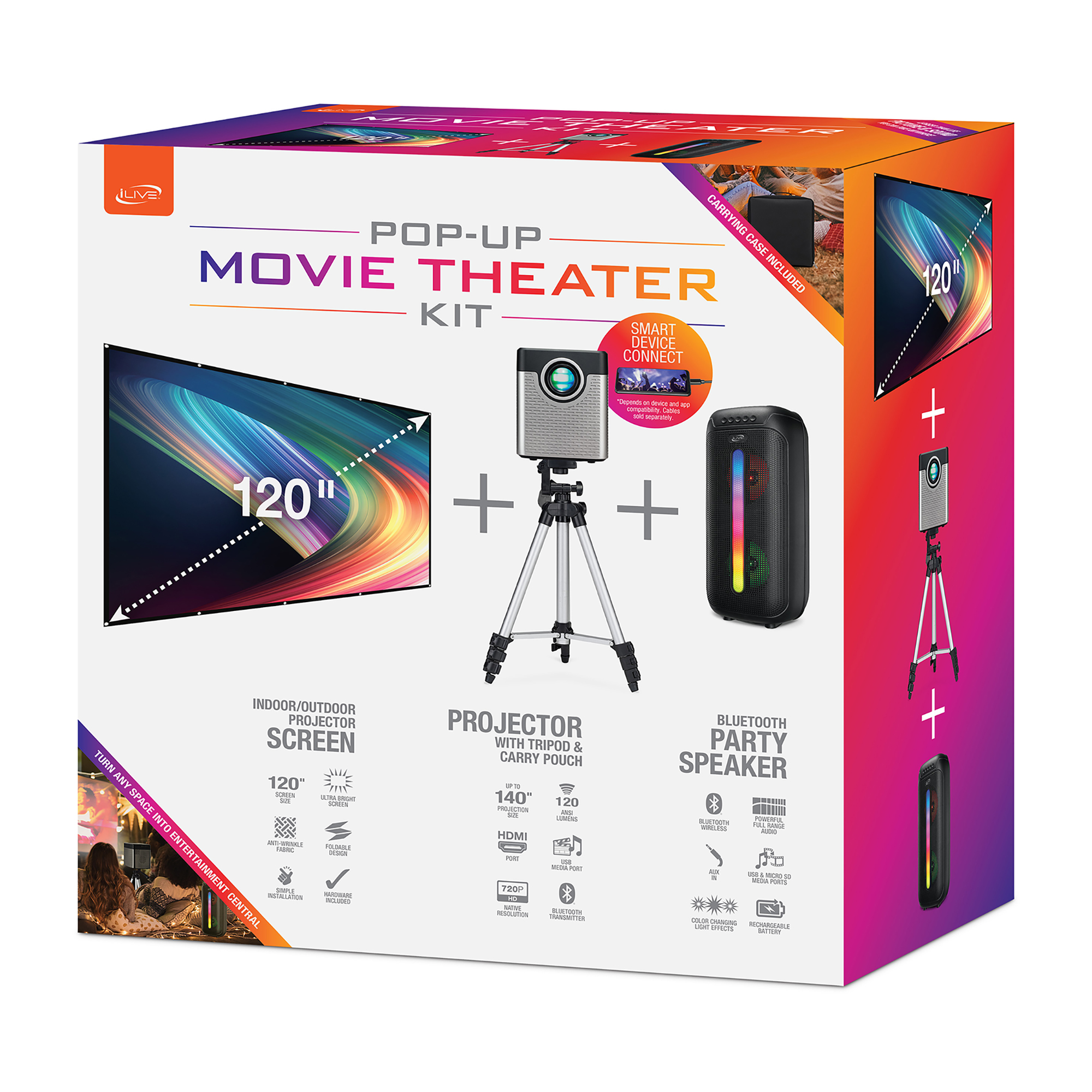 Picture of iLive Cinema Pop-Up Movie Theater Kit - Black