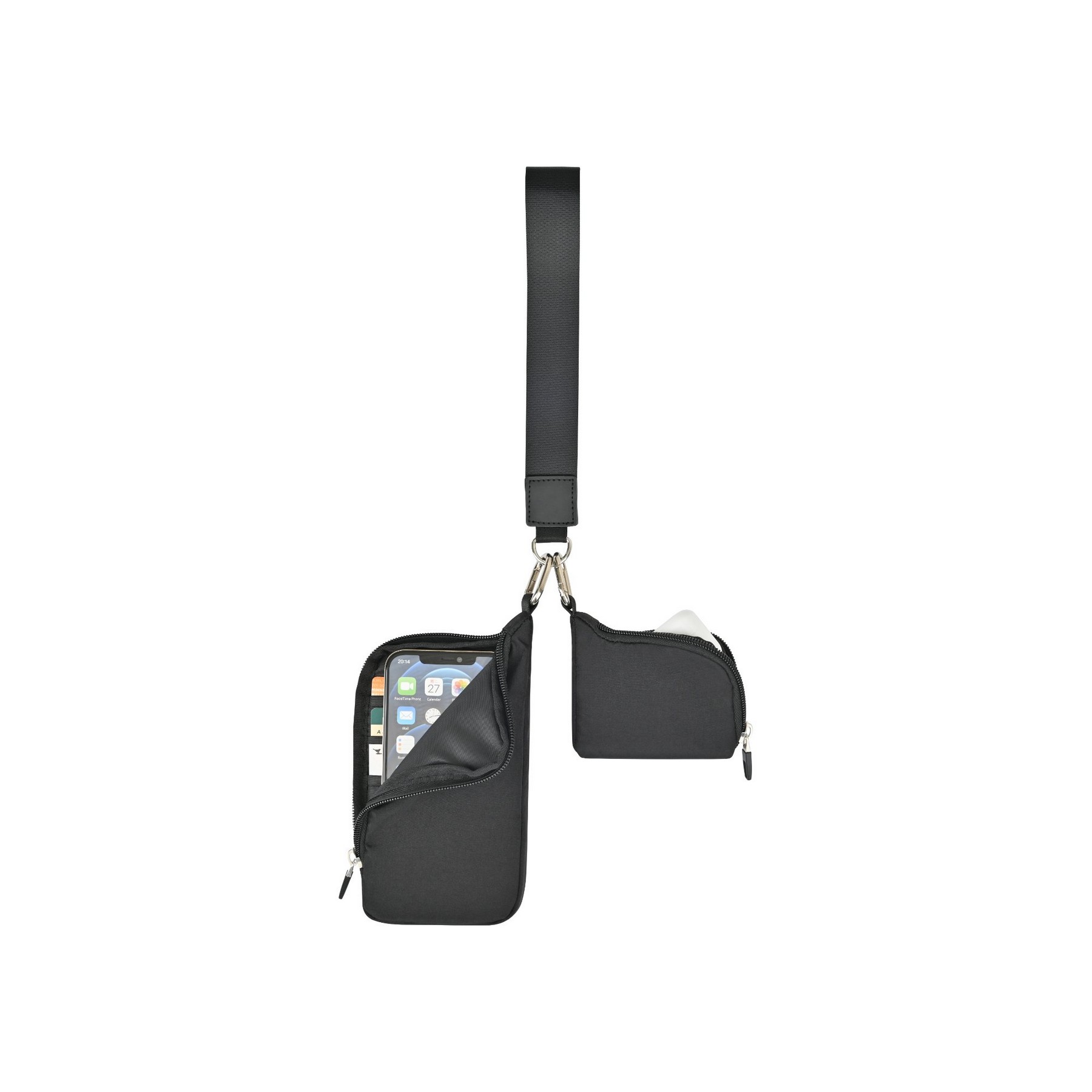 Picture of Well Studio Recycled Nylon Dual Pouch Lanyard - AWARE - Black