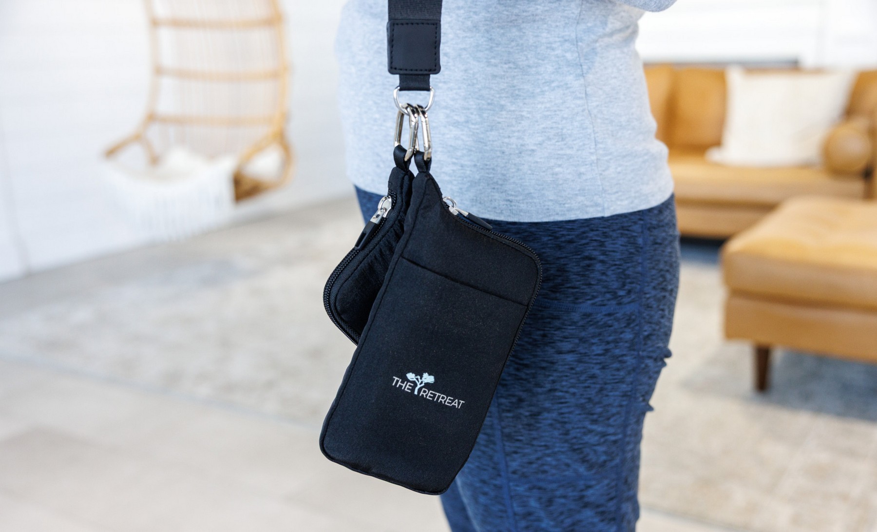 Picture of Well Studio Recycled Nylon Dual Pouch Lanyard - AWARE - Black
