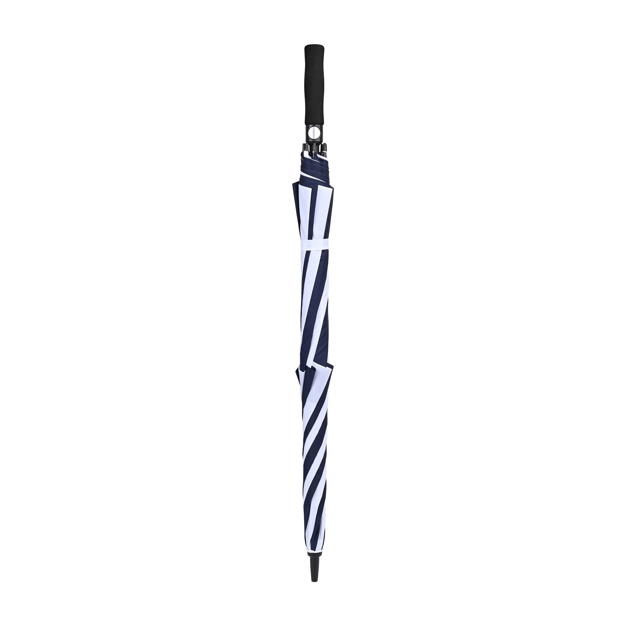 Picture of Elements 60" Recycled rPET Auto Open Dual Canopy Golf Umbrella - Navy-White