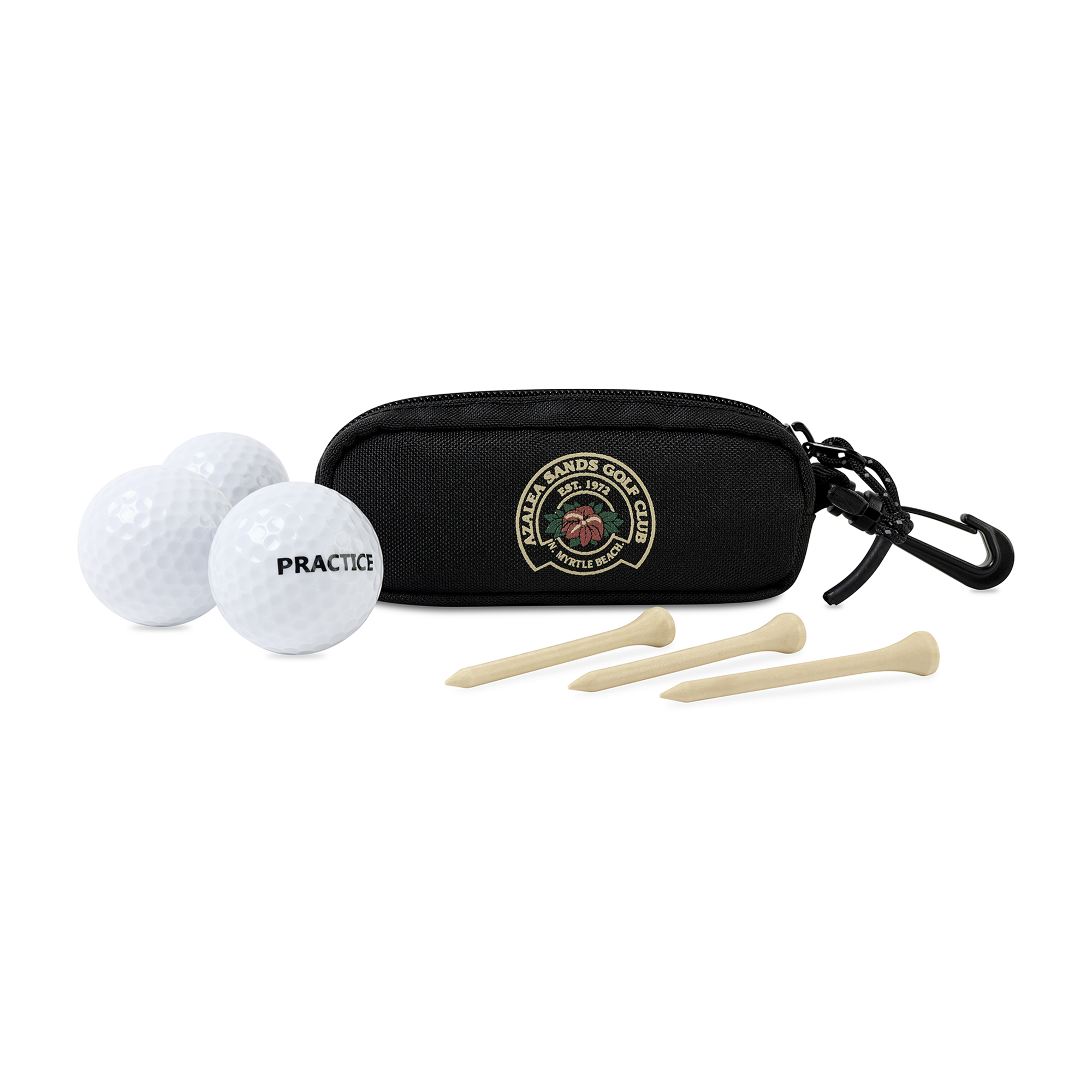 Picture of Golf Links Recycled rPET Ball & Tee Caddy Kit - Black