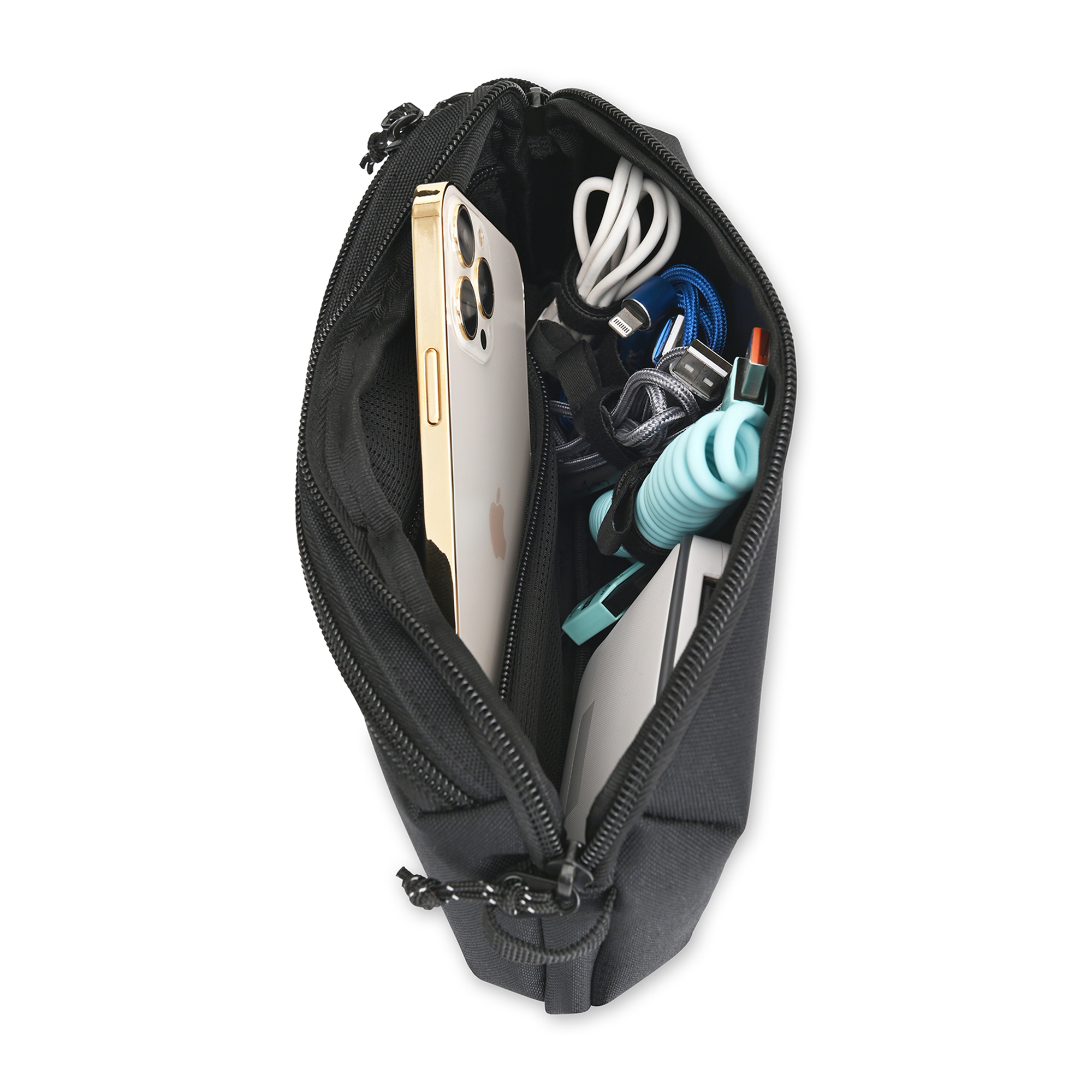 Picture of Newton Recycled rPET Electronics Cord Management Pouch - Black