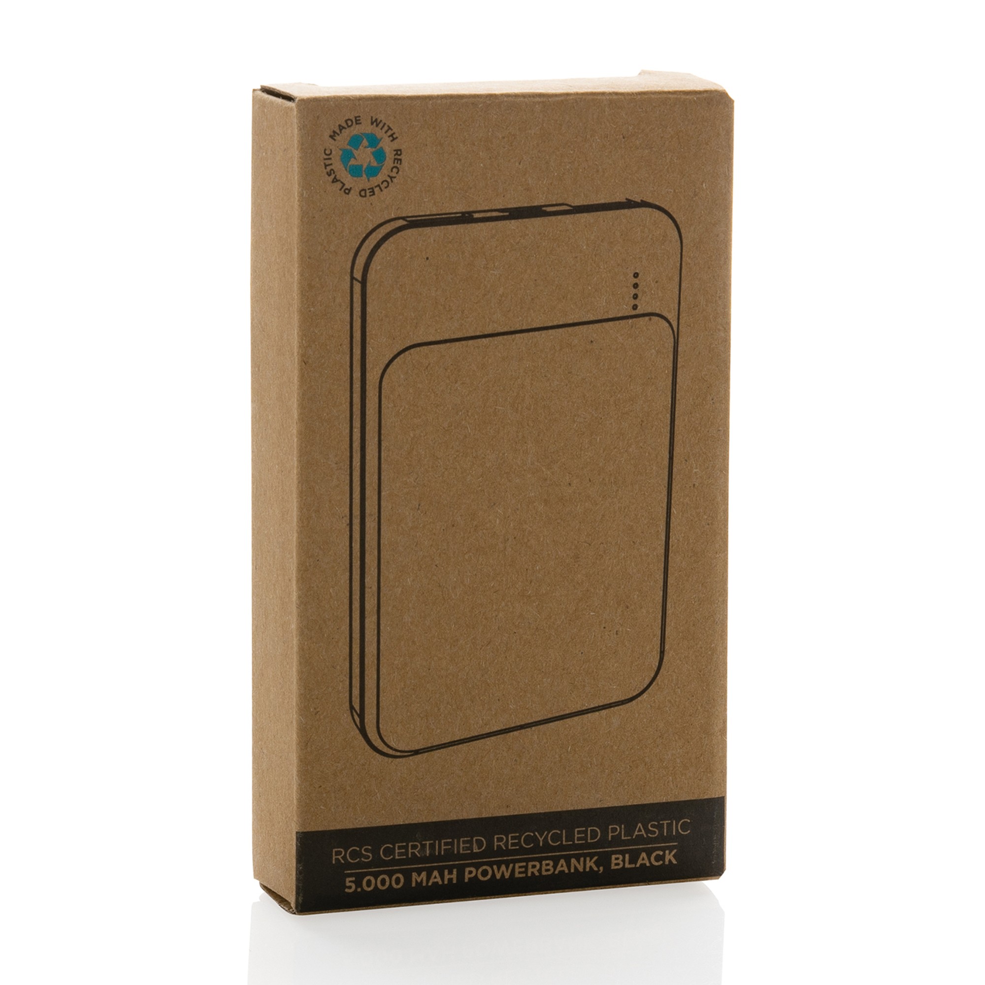 Picture of Recycled Plastic 5.000 mAh Powerbank - Black